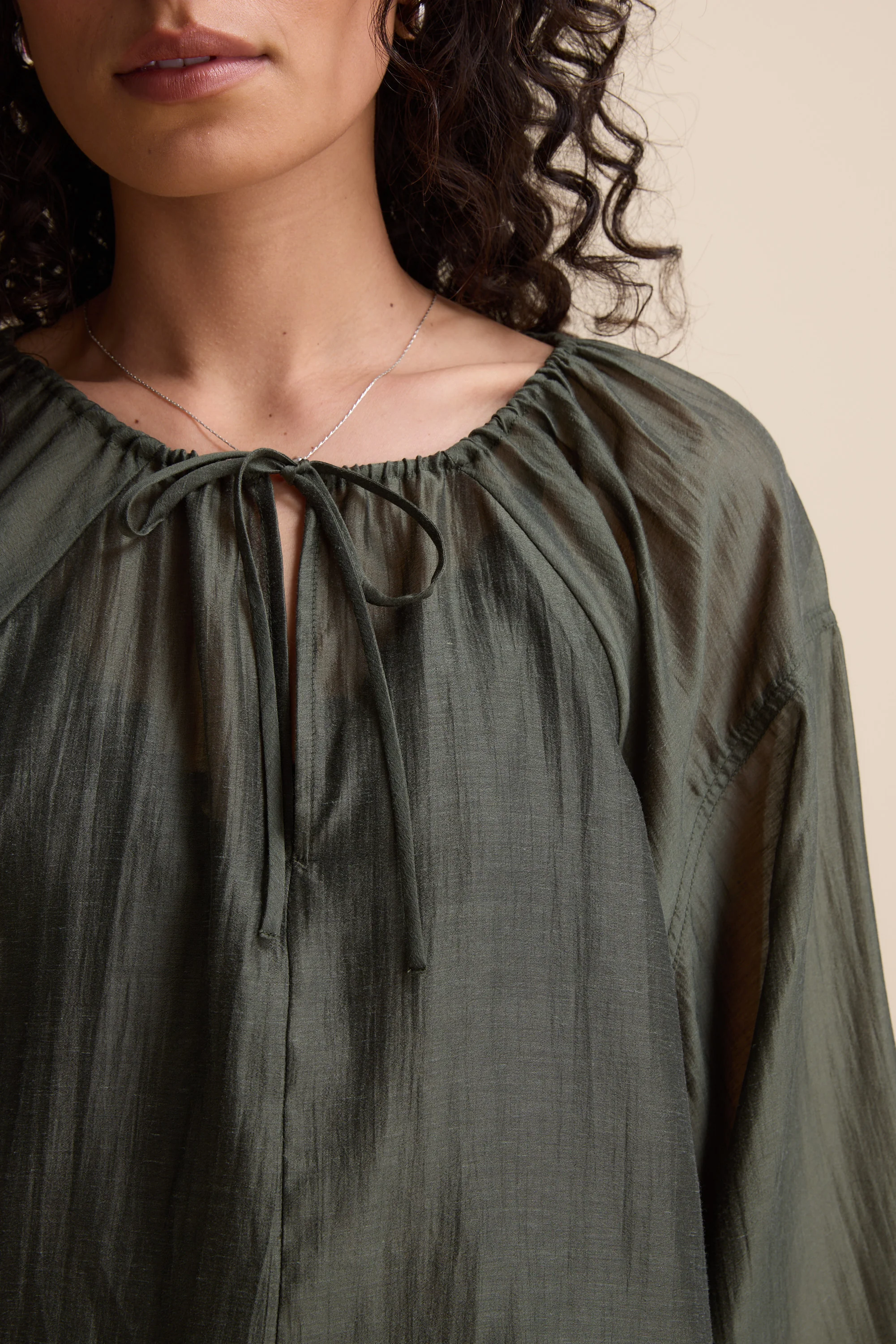 Abigail Tie Neck Blouse - Image 3