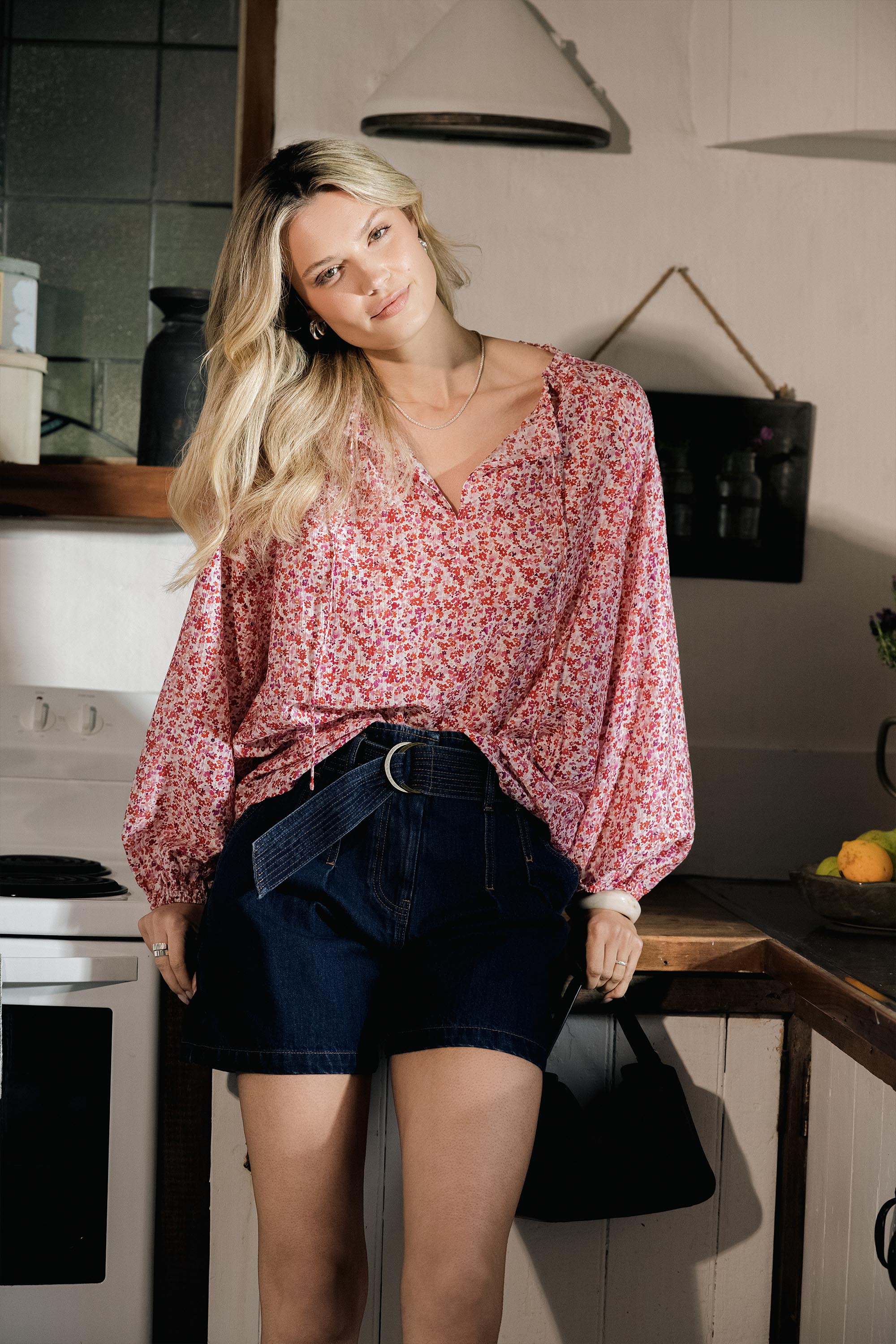 Alana Tie Neck Blouse - Image 2