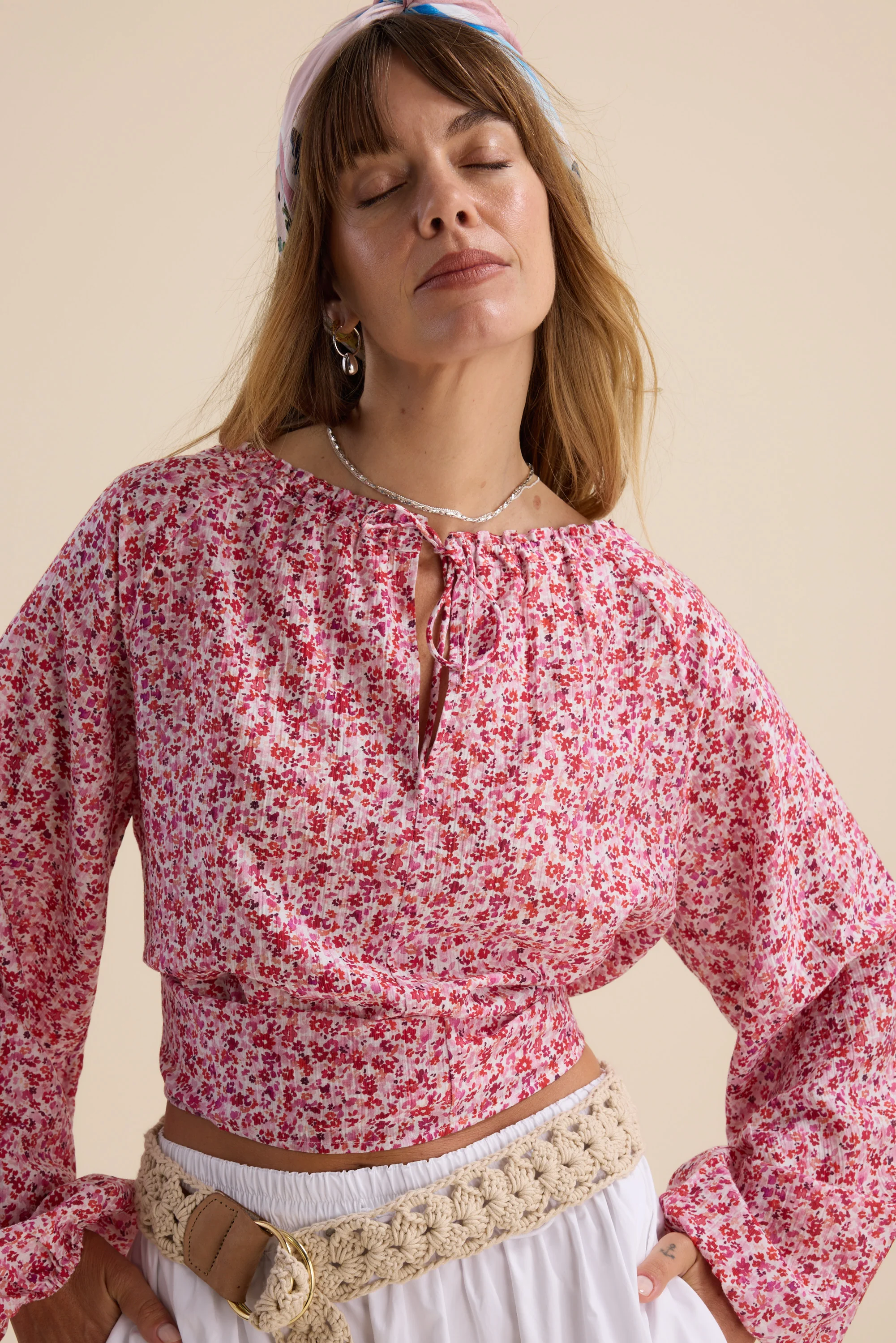 Alana Tie Neck Blouse - Image 3