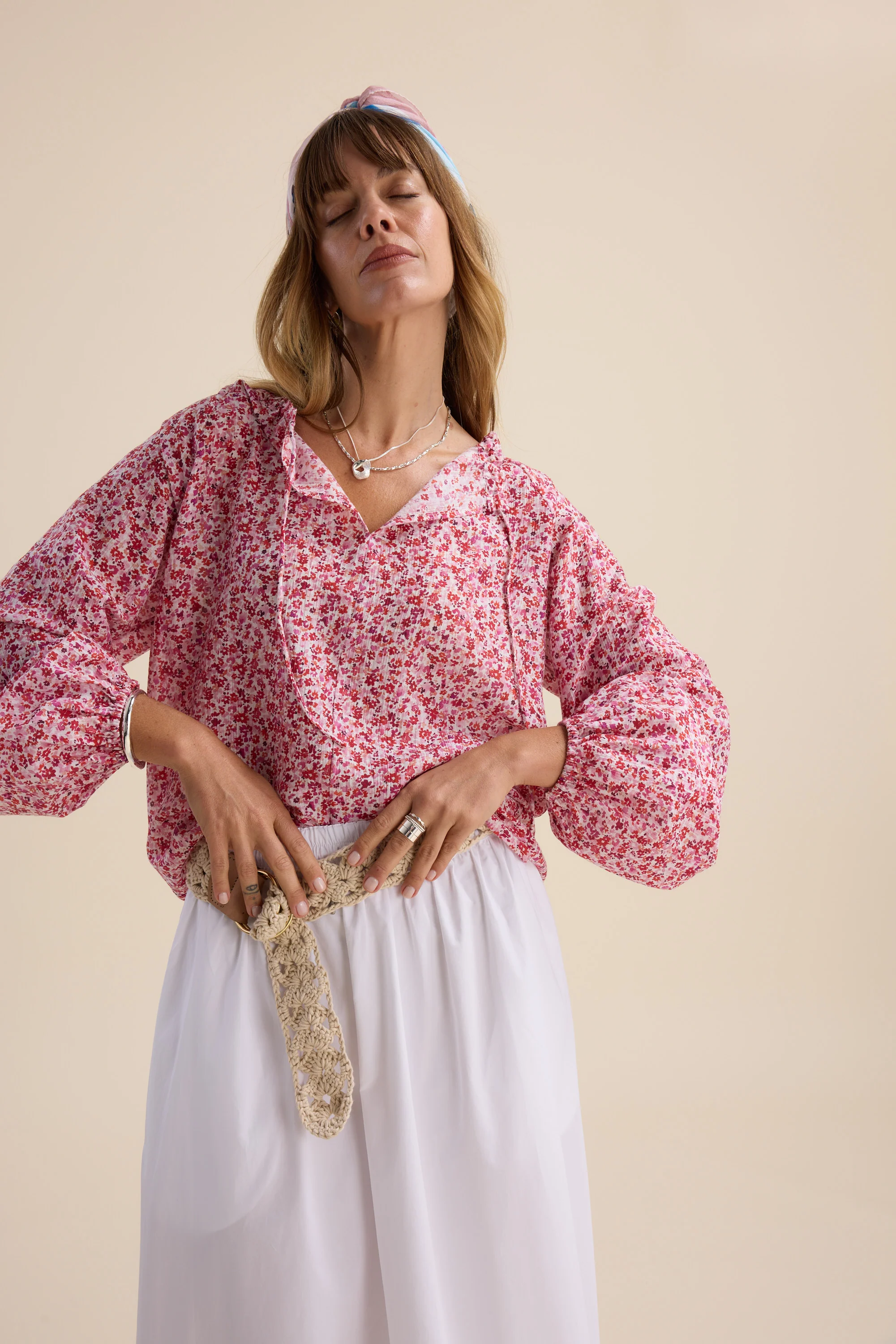 Alana Tie Neck Blouse - Image 6