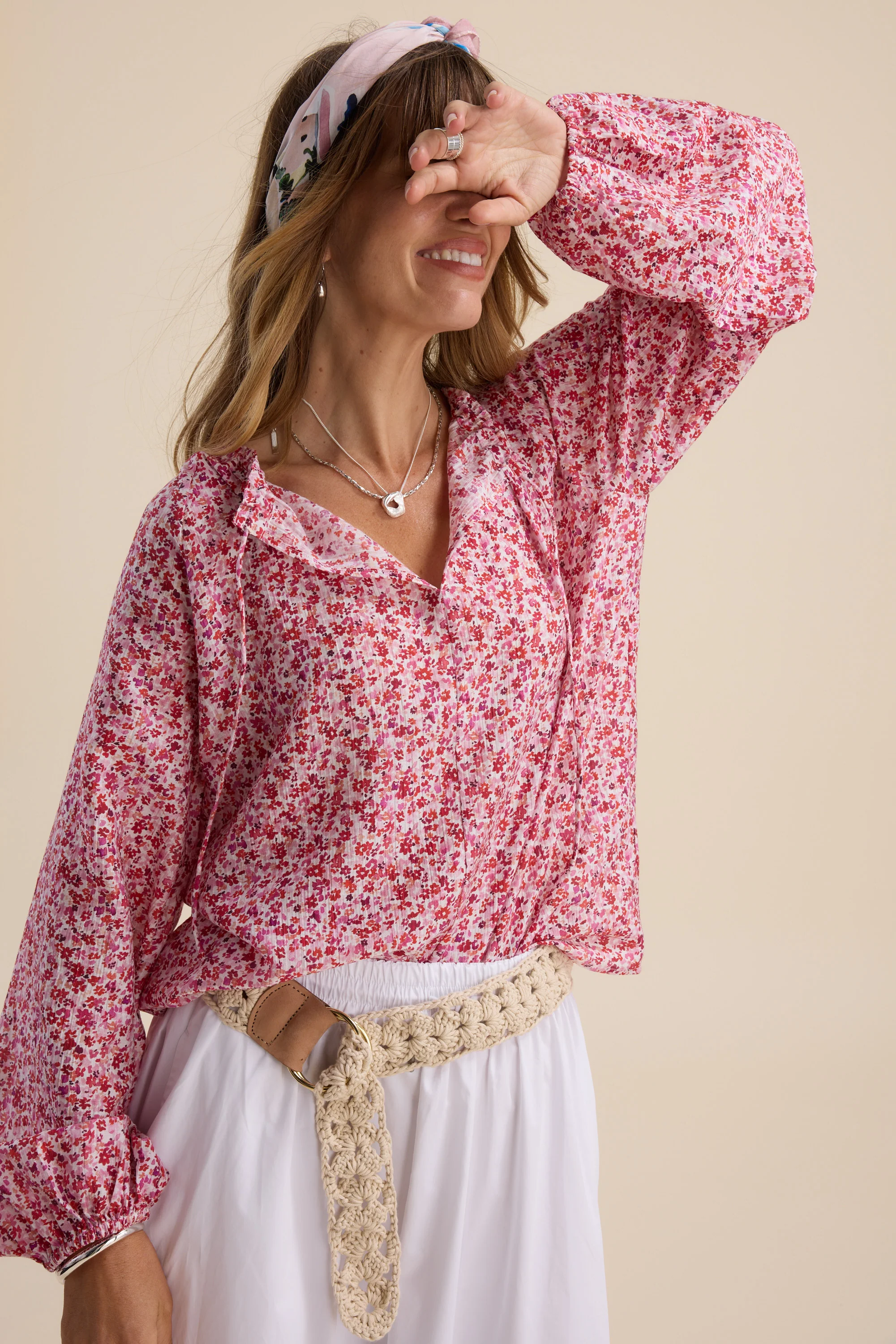Alana Tie Neck Blouse - Image 7