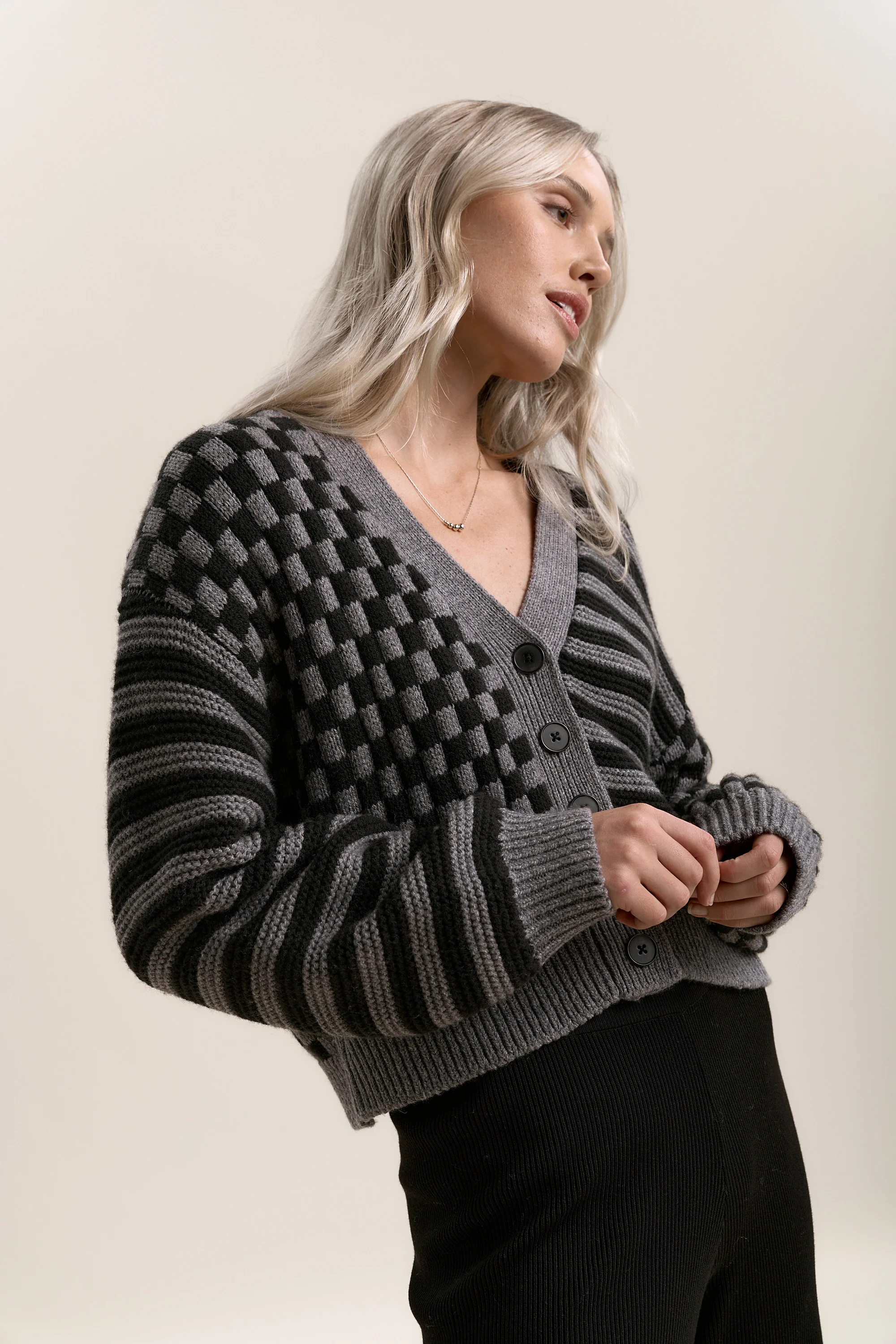 Alice Knit Detail Cardigan - Image 3
