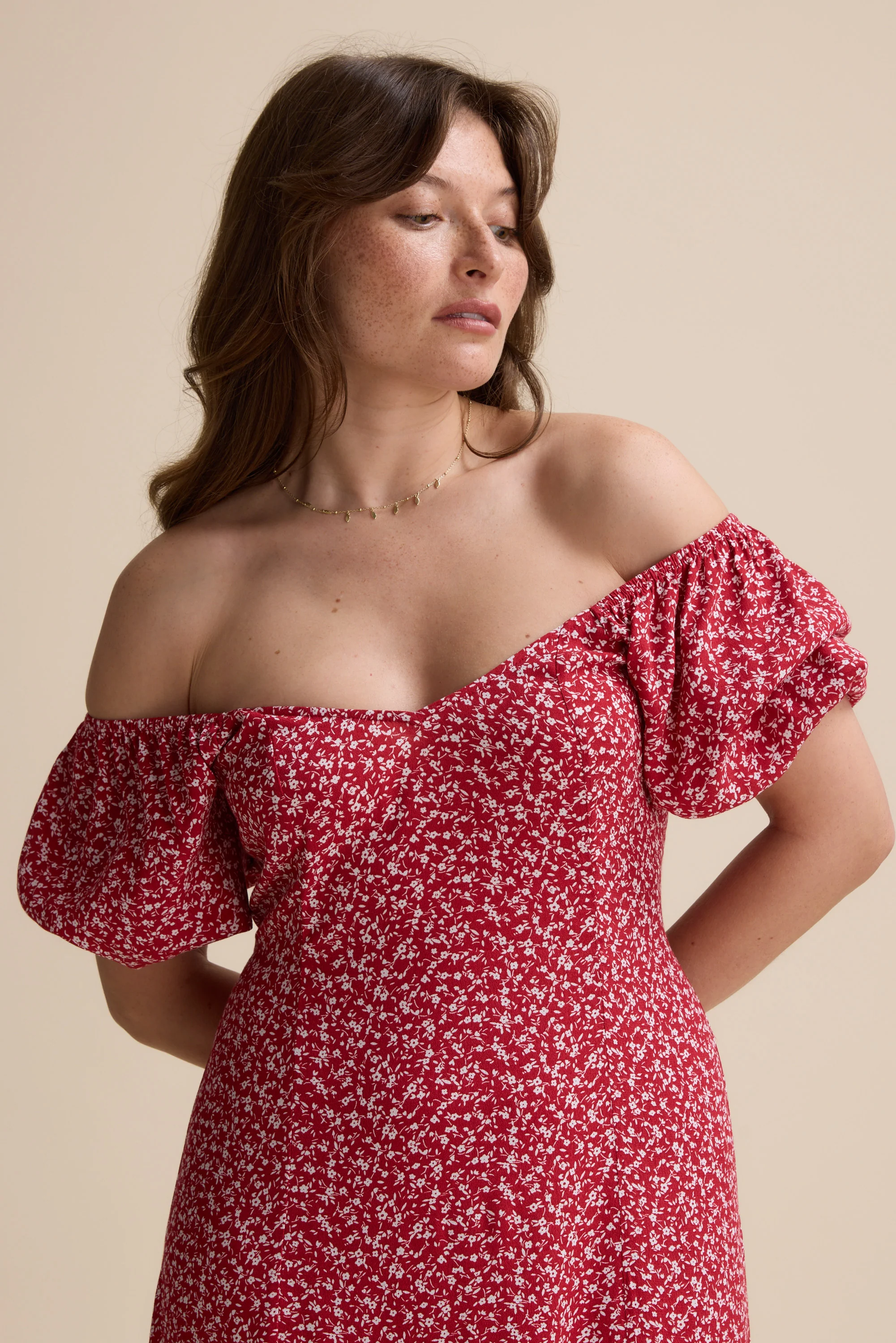 Anita Puff Sleeve Midi Dress - Image 5