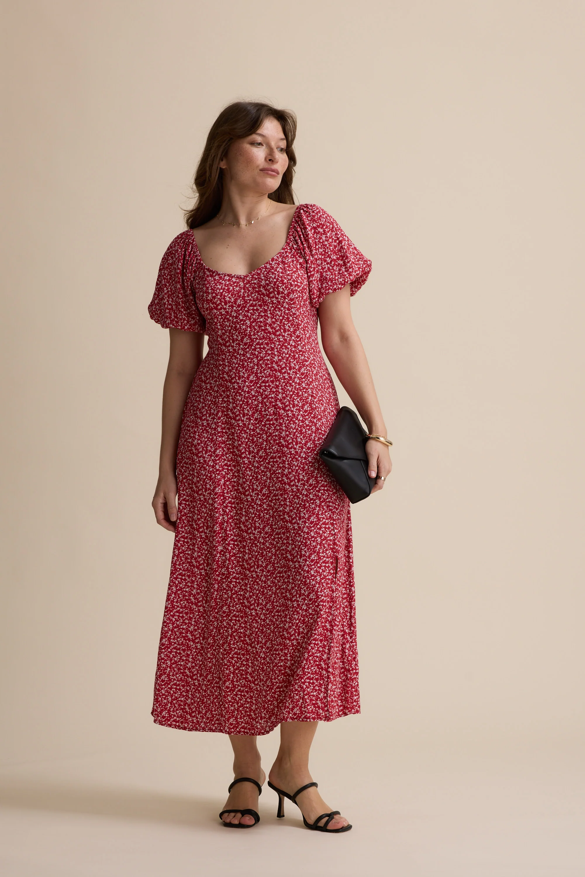 Anita Puff Sleeve Midi Dress - Image 6