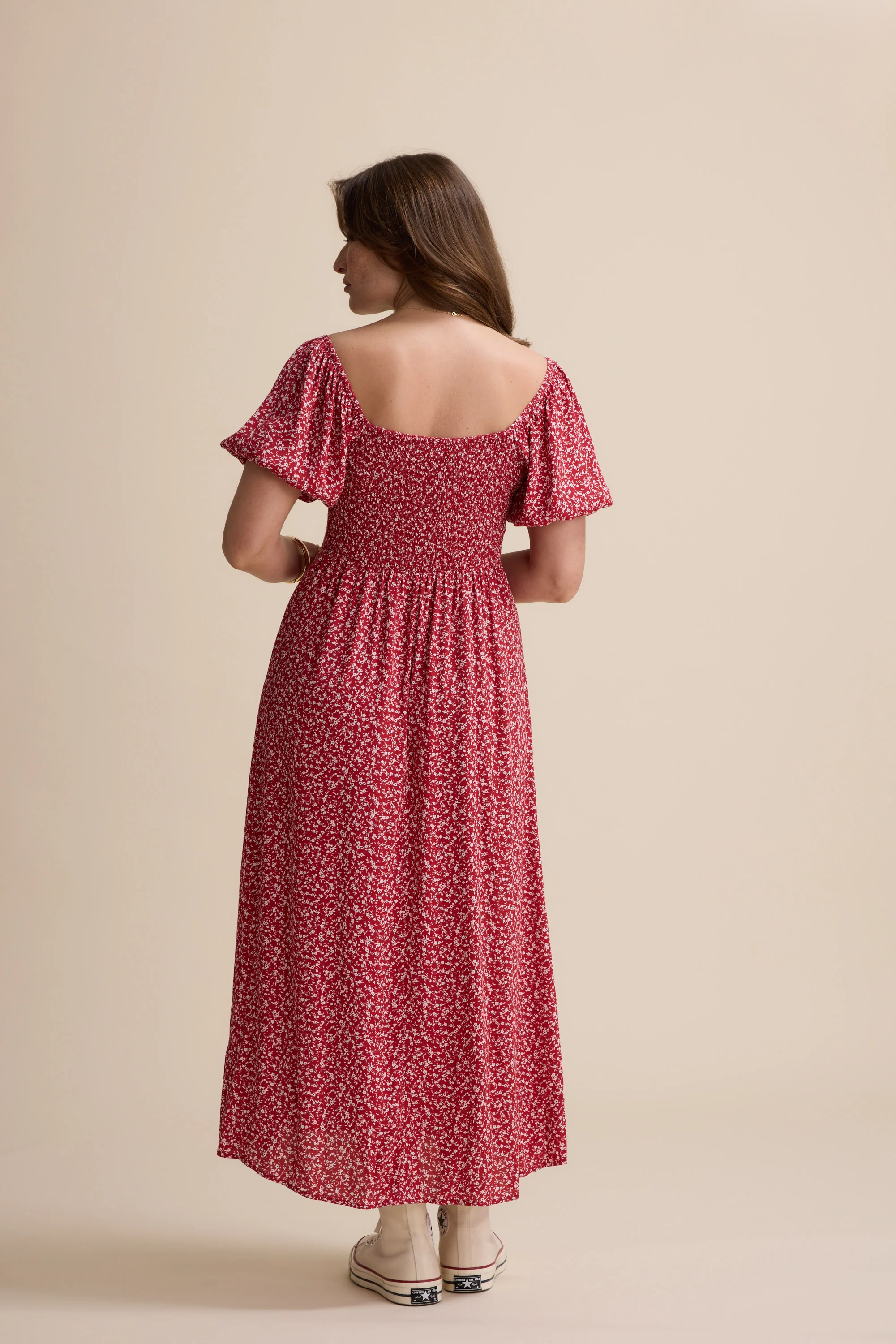 Anita Puff Sleeve Midi Dress - Image 8