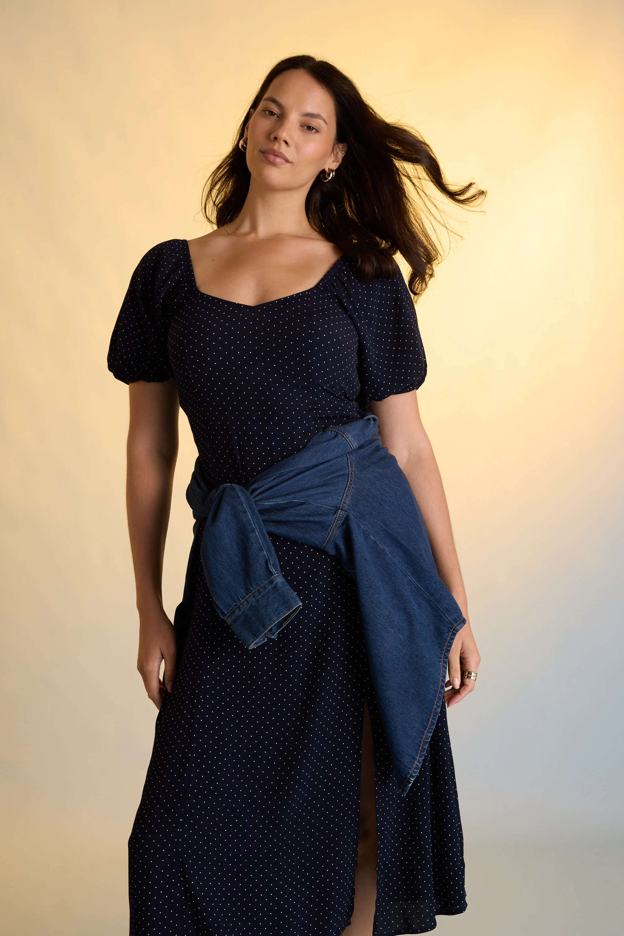 Anita Puff Sleeve Midi Dress - Image 2
