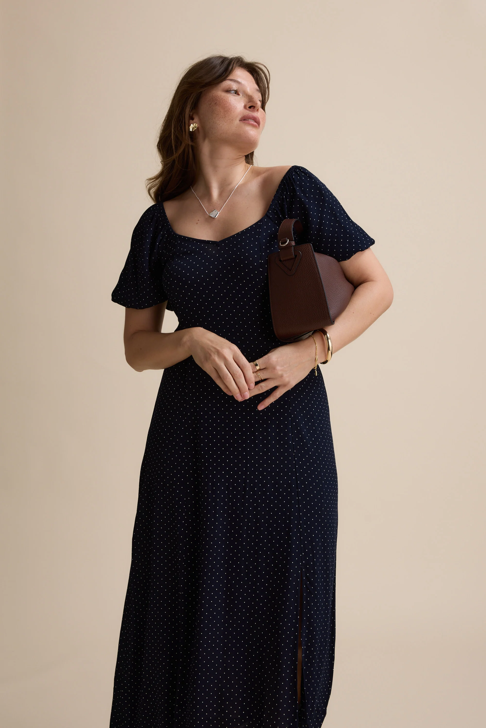 Anita Puff Sleeve Midi Dress - Image 4