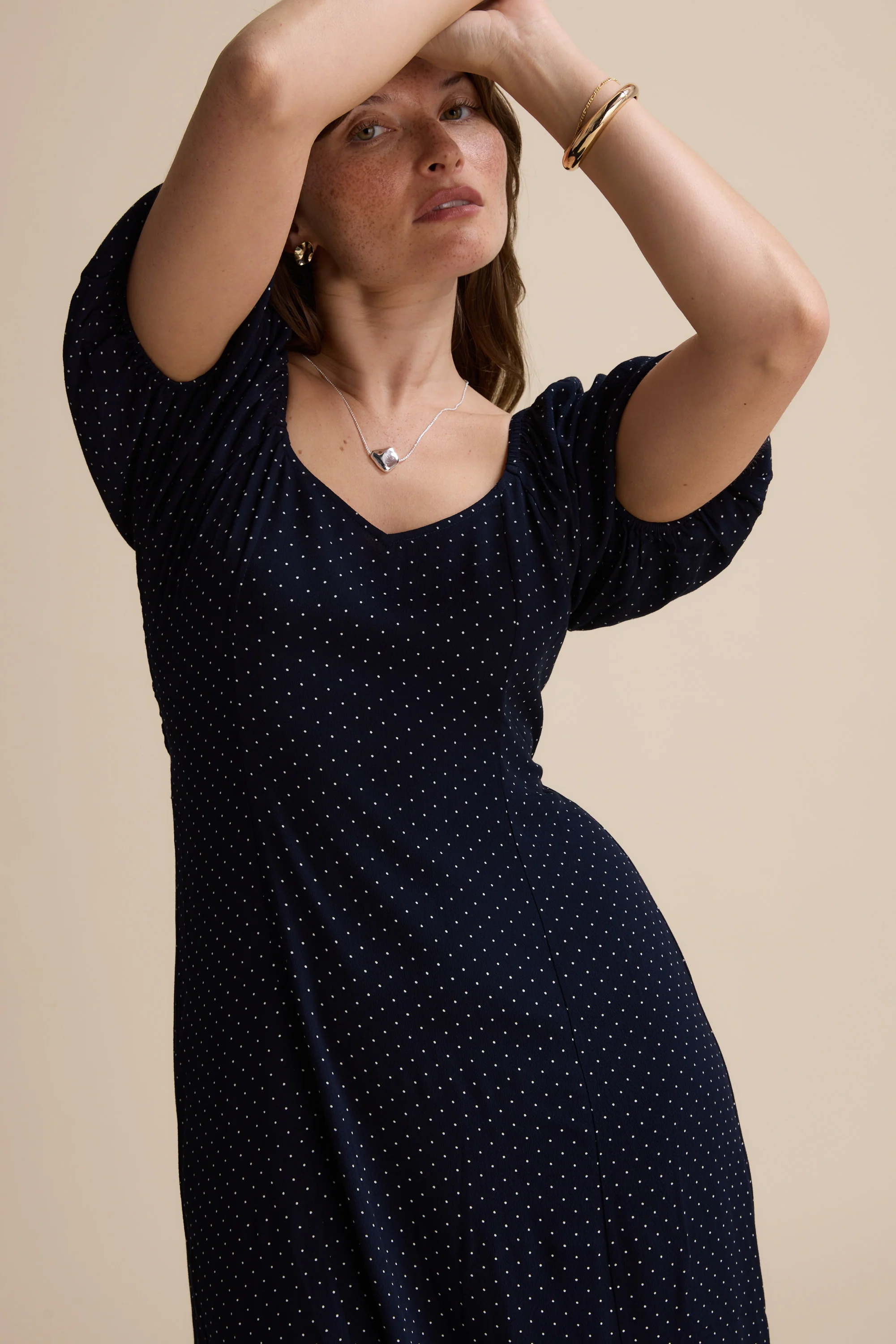 Anita Puff Sleeve Midi Dress - Image 6