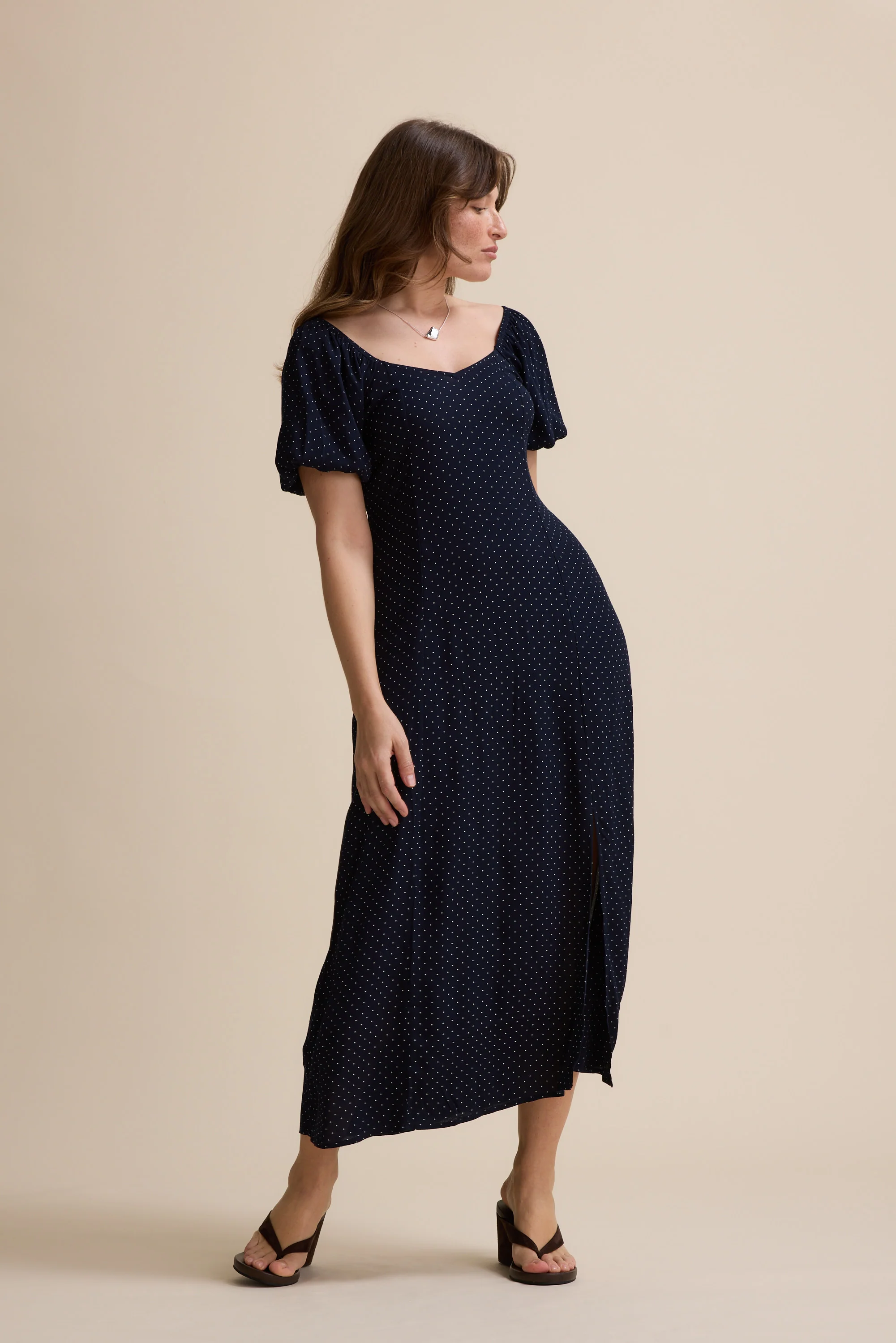 Anita Puff Sleeve Midi Dress - Image 7