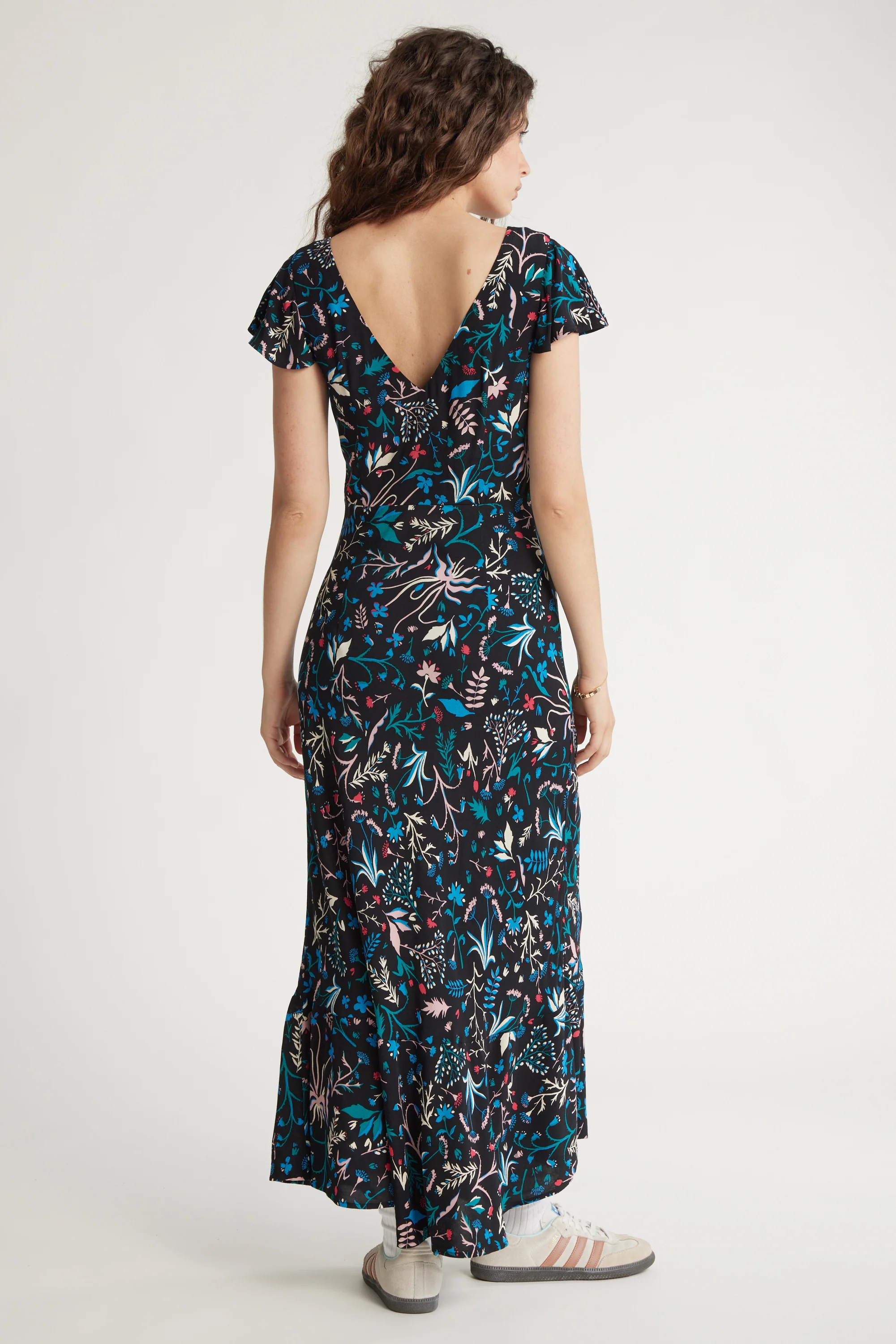 Anna Bias Cut Frill Detail Dress - Image 4