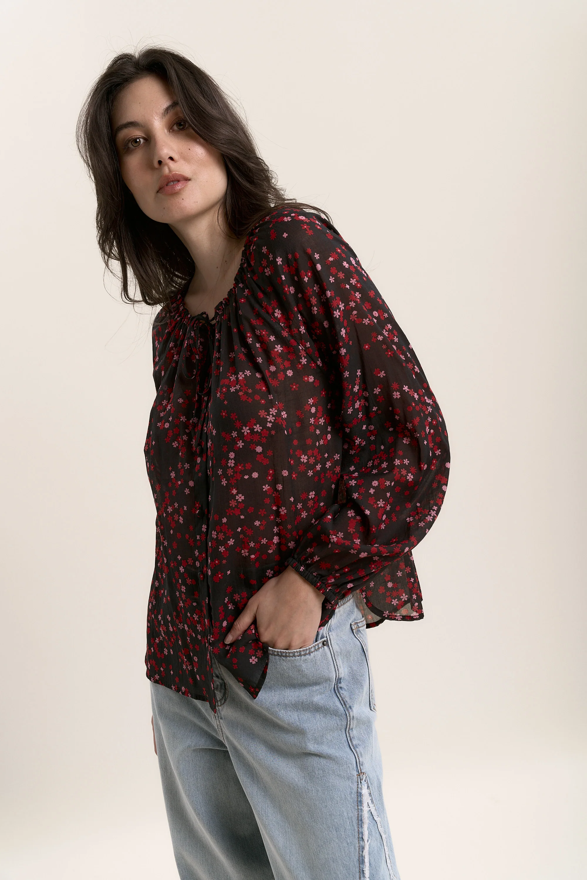 Annabelle Tie Neck Top - Image 3