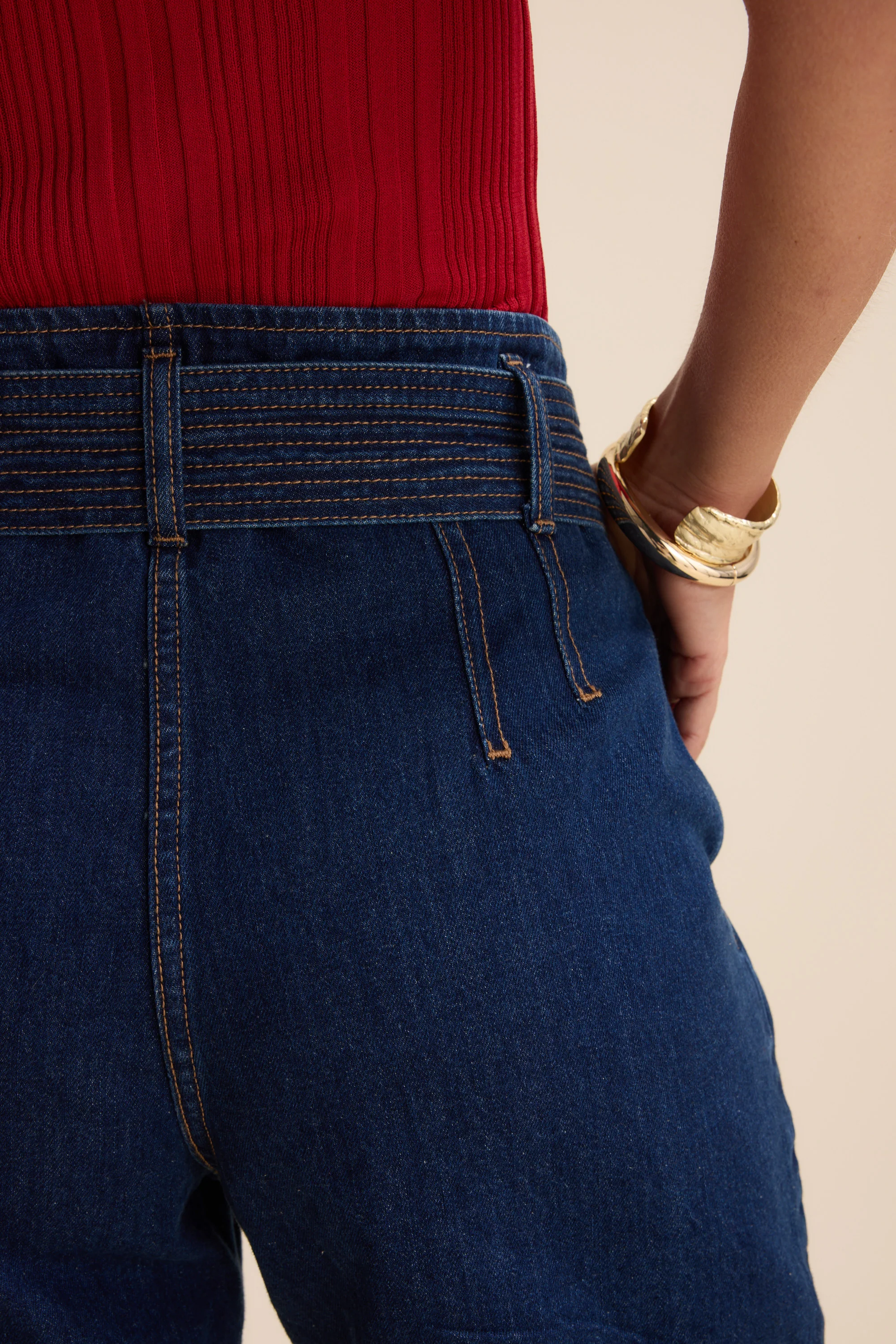 Anya Belted Denim Short - Image 5