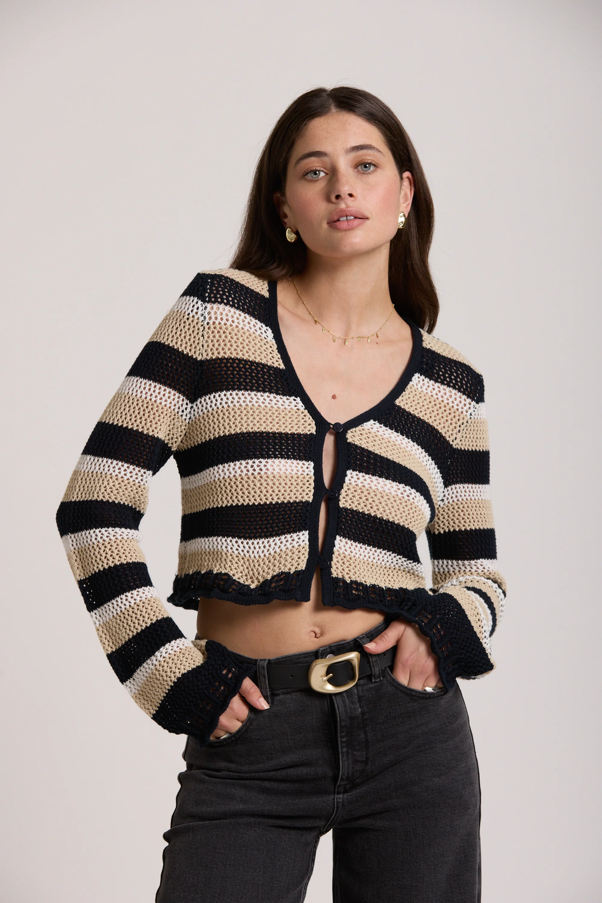 Aqua Knitted Organic Cotton Cardigan - Image 6