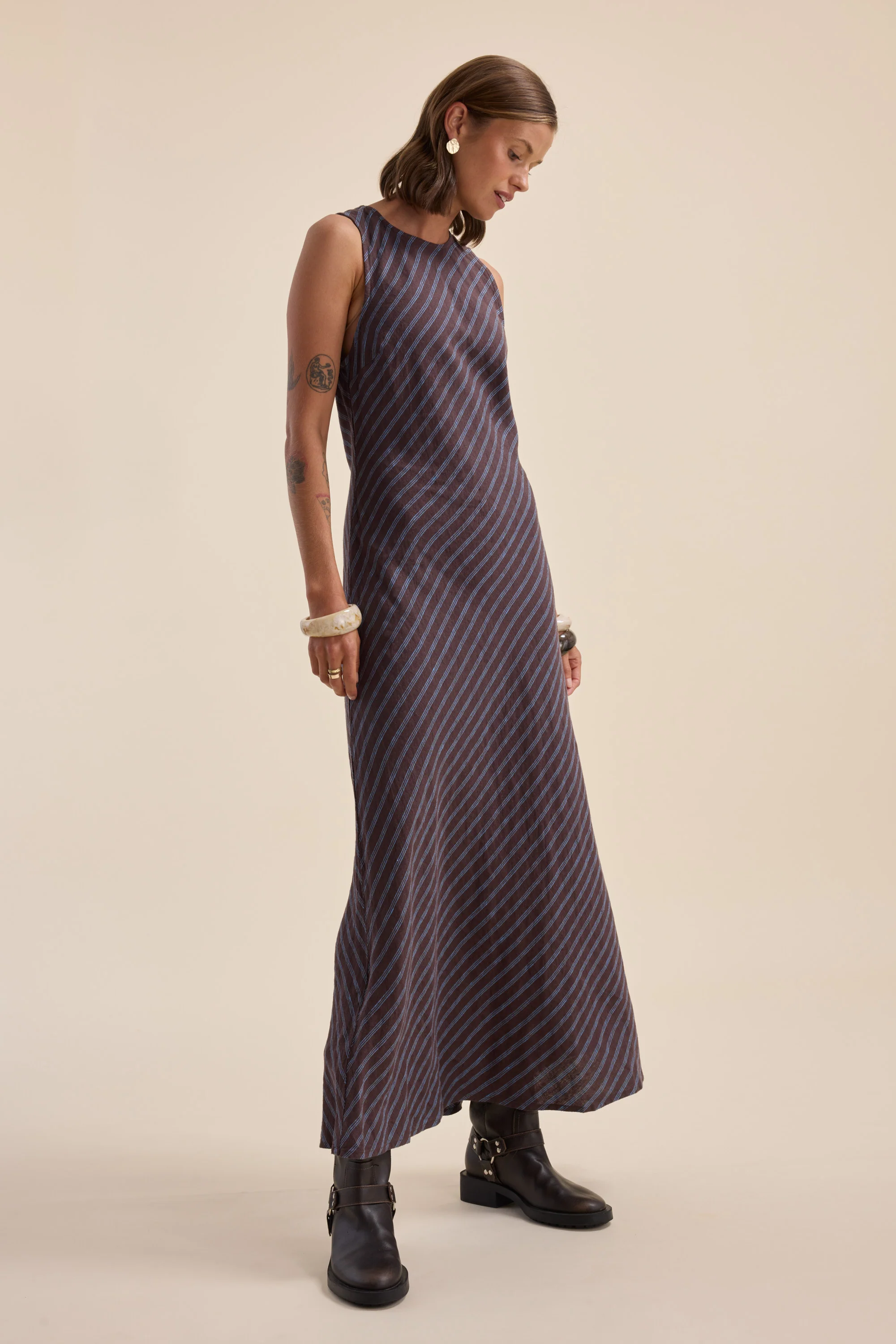 Athena Bias Cut Dress - Image 4