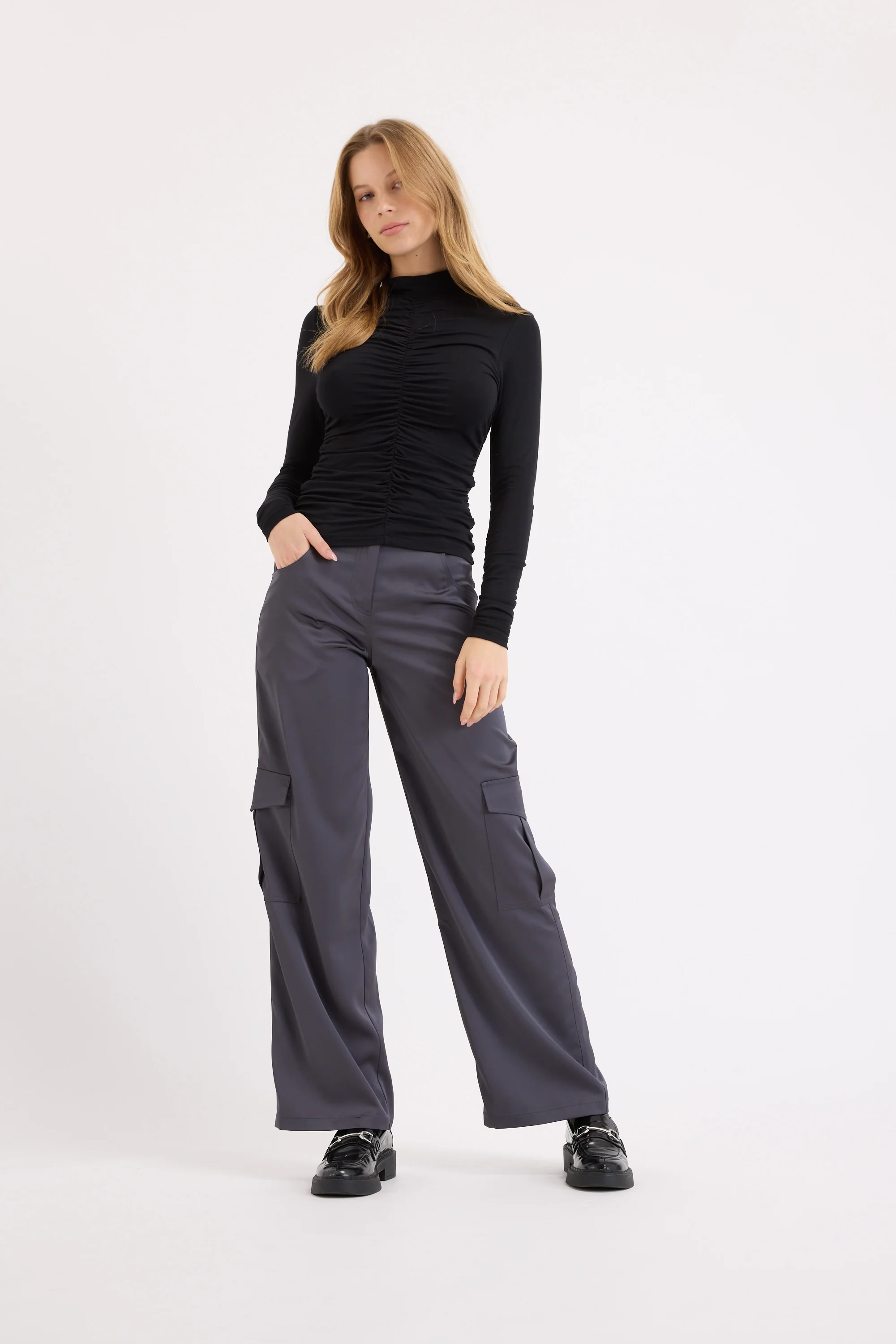 Britney Gathered Long Sleeve Tee - Image 4