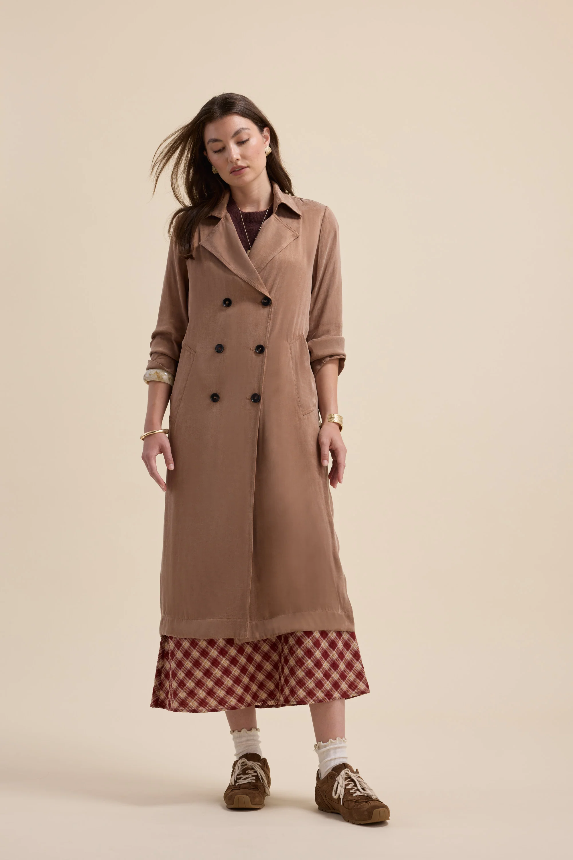 Brooke Draped Trench Coat - Image 3