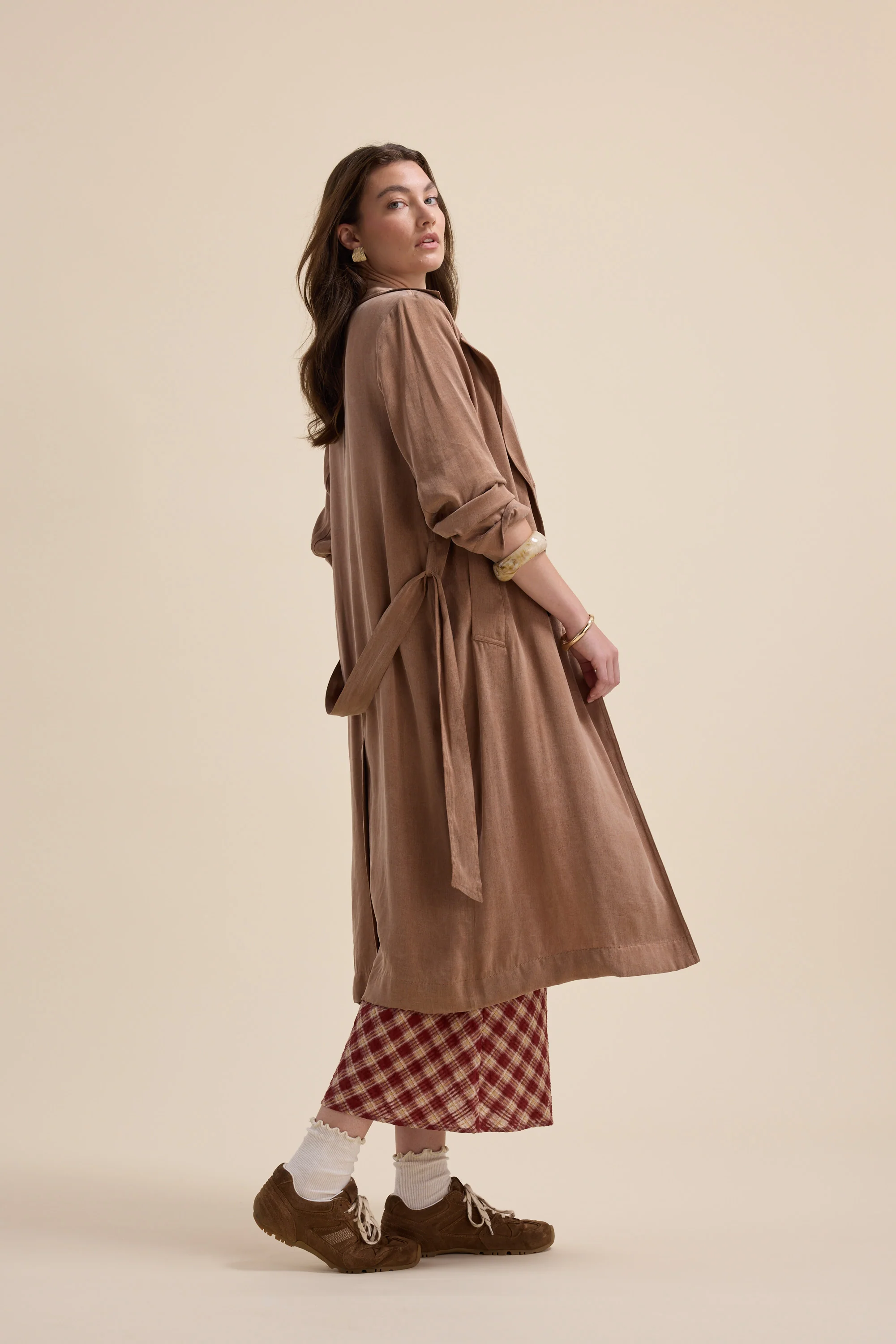 Brooke Draped Trench Coat - Image 5