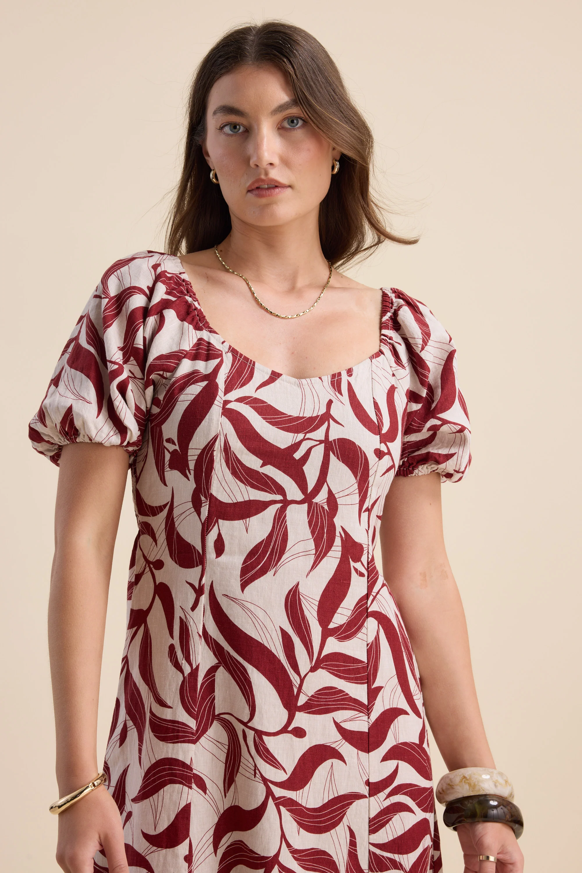 Camille Puff Sleeve Dress - Image 5