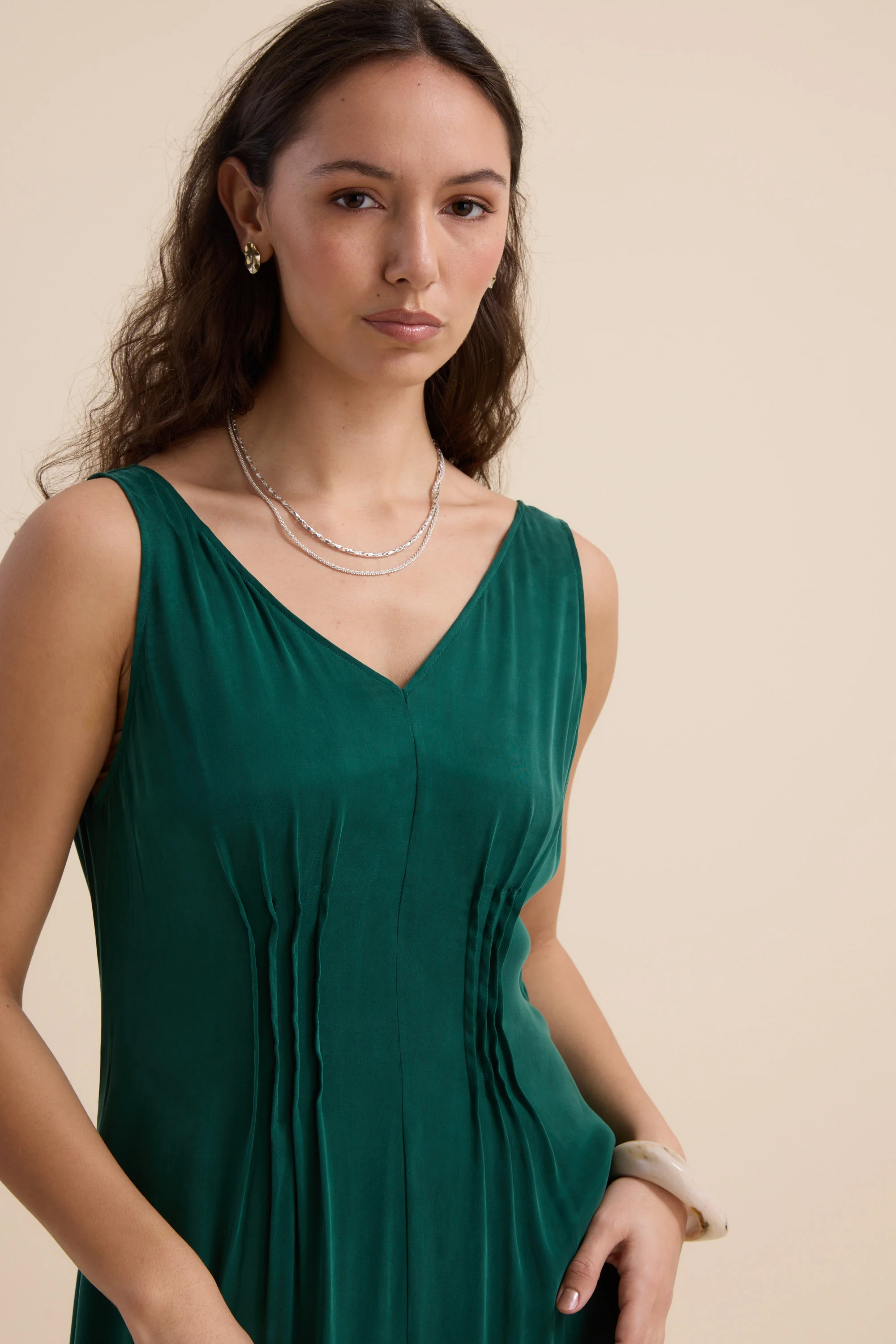 Cara Pleat Detail Dress - Image 5