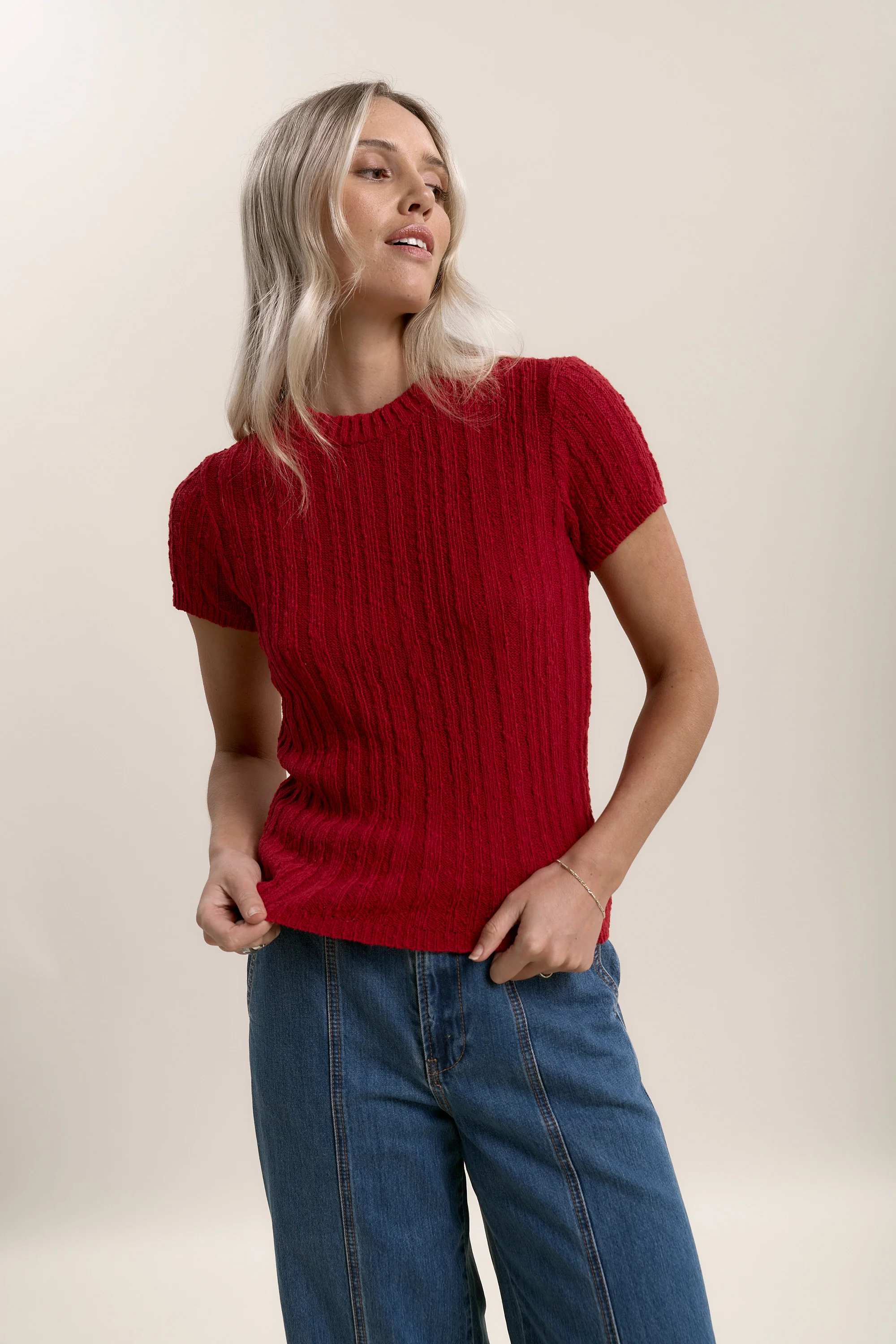 Charlie Textured Knit Tee - Image 3