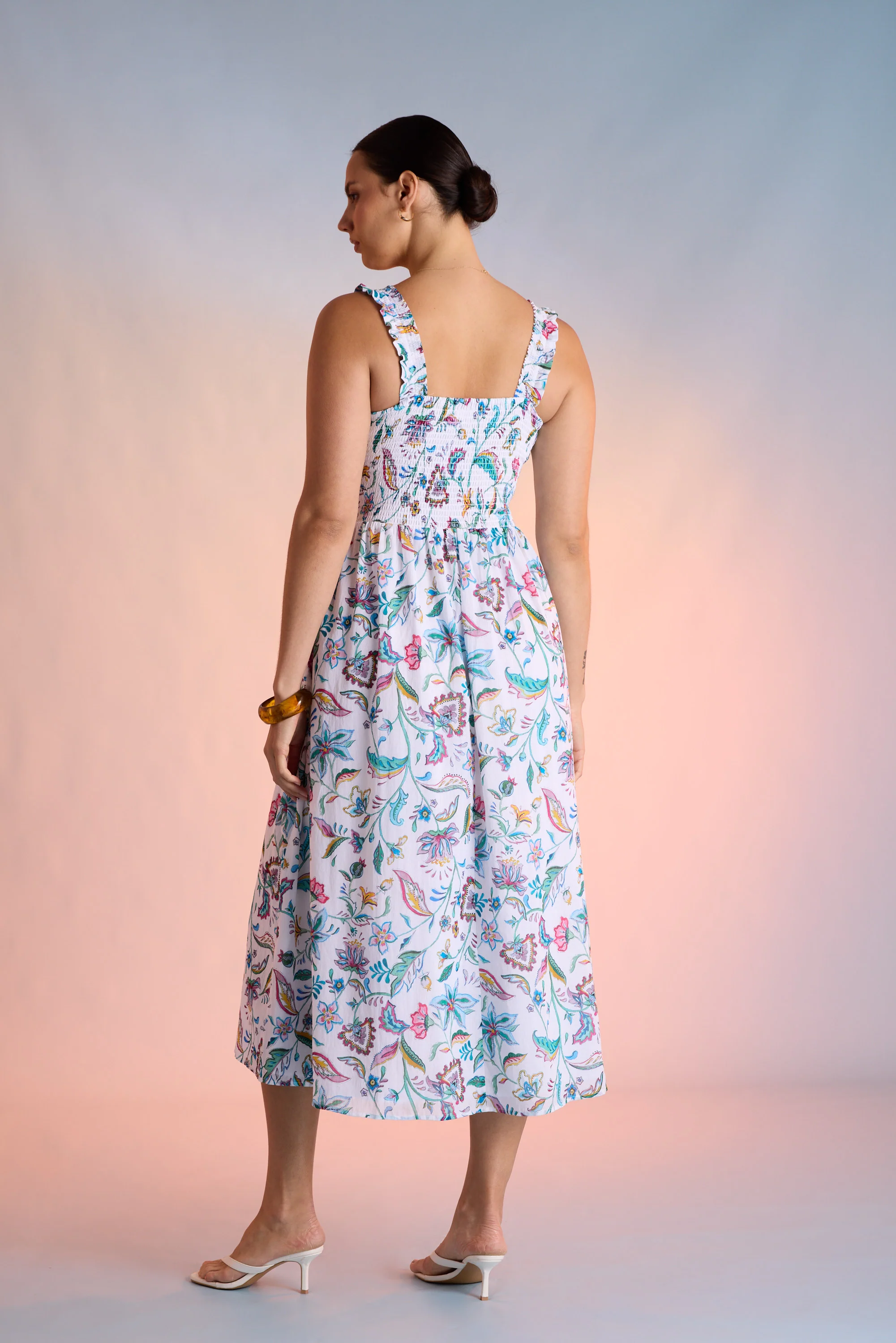 Clara Shirred Detail Dress - Image 6