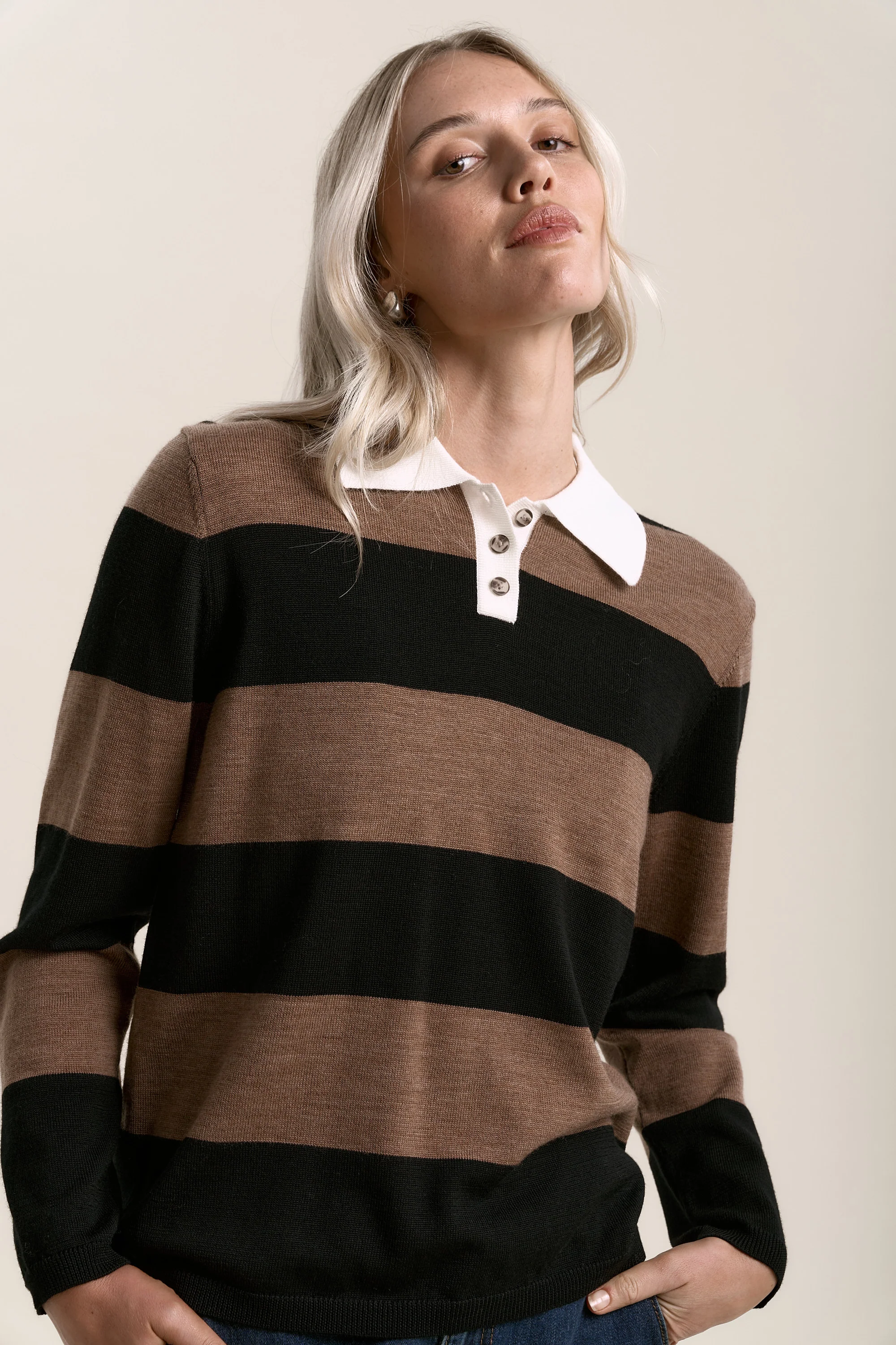 Cleo Merino Striped Polo - Image 3