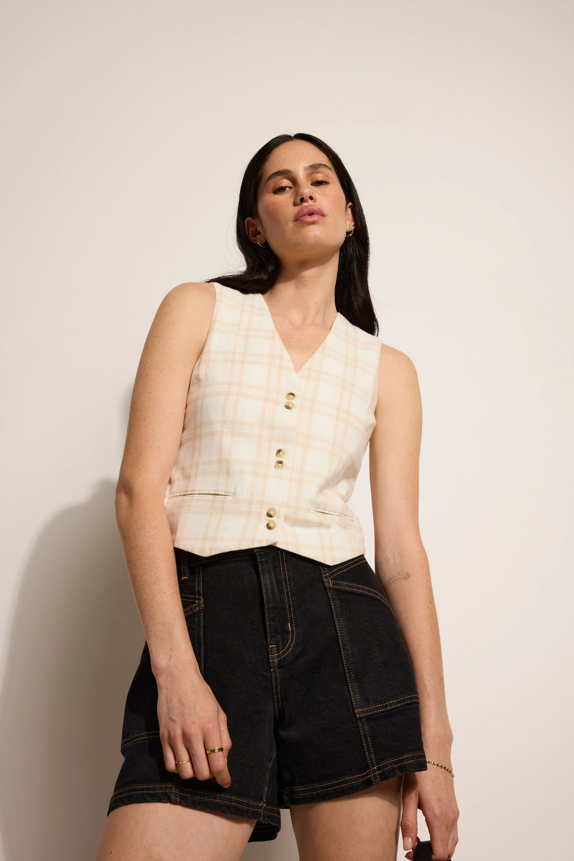 Coral Button Front Top - Image 2