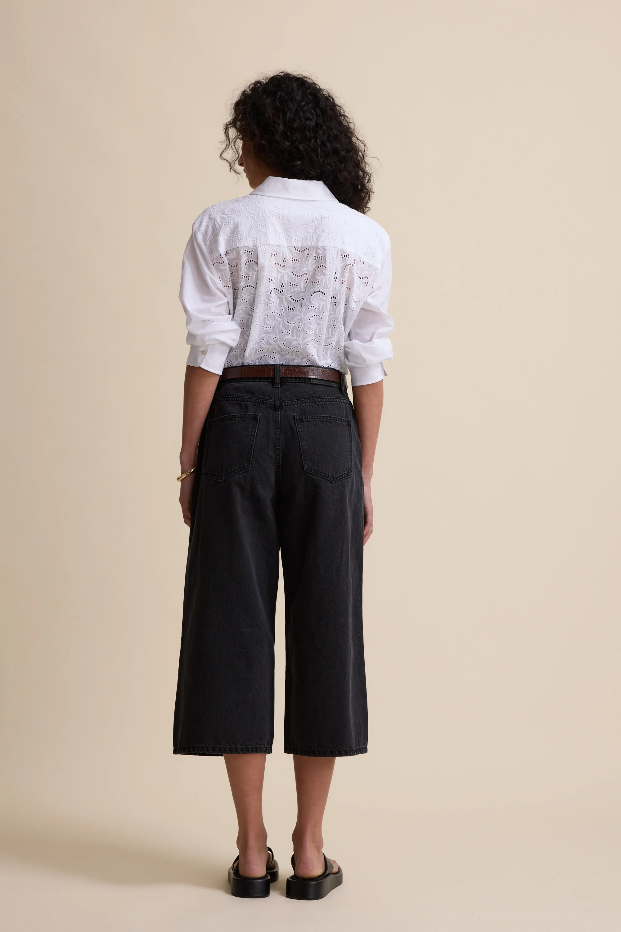 Derby Wide Leg Cropped Jeans - Image 6