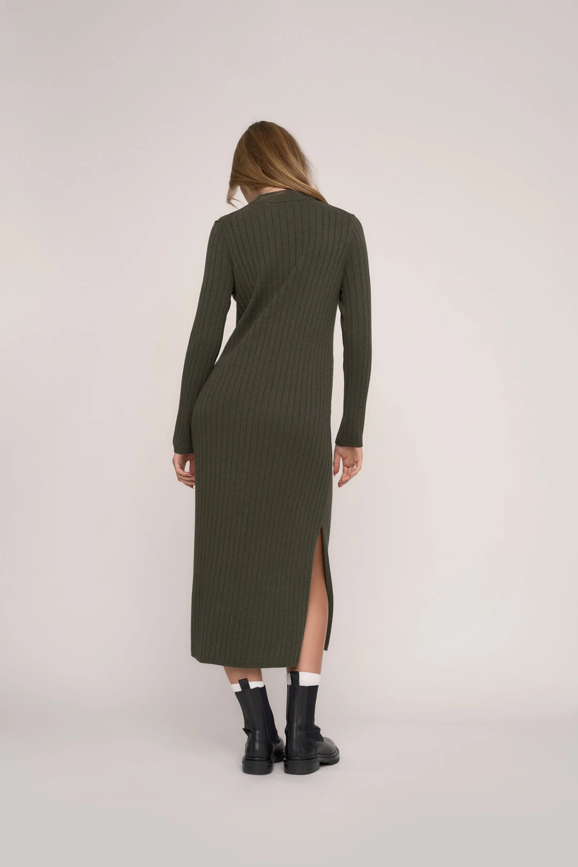 Elaina Wool Blend Ribbed Dress - Image 4