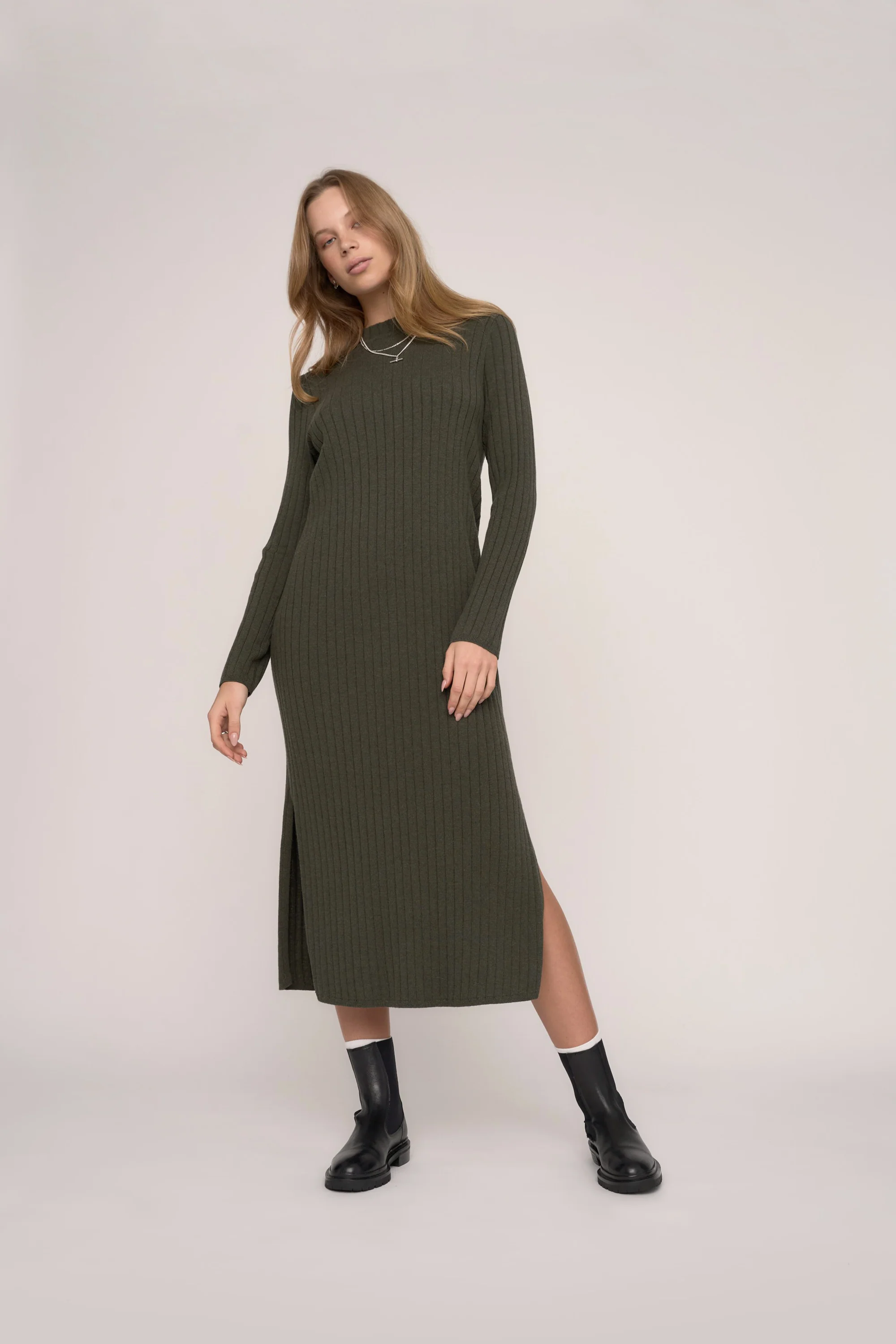 Elaina Wool Blend Ribbed Dress - Image 5