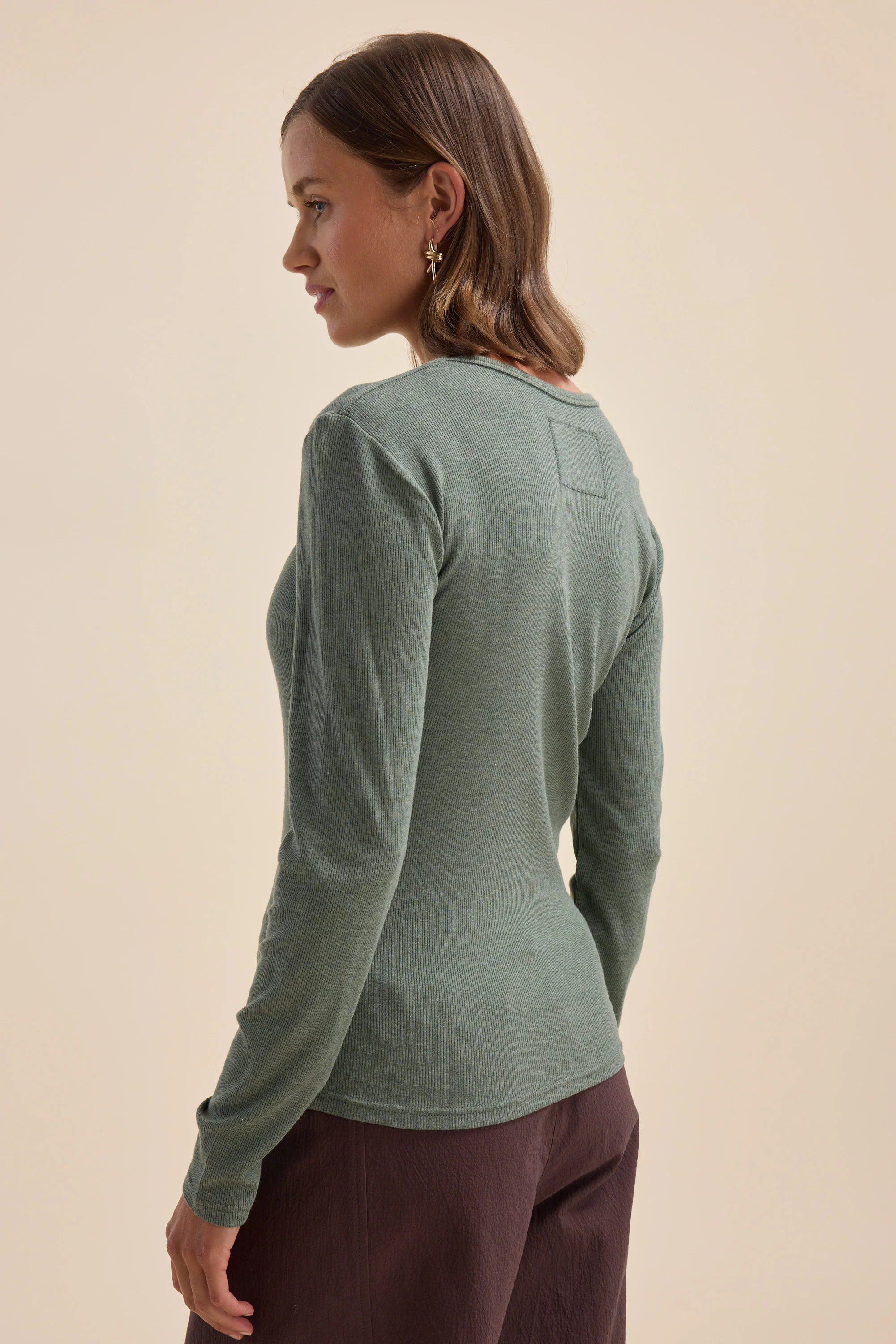 Elementary Basics Long Sleeve Rib Tee - Image 6
