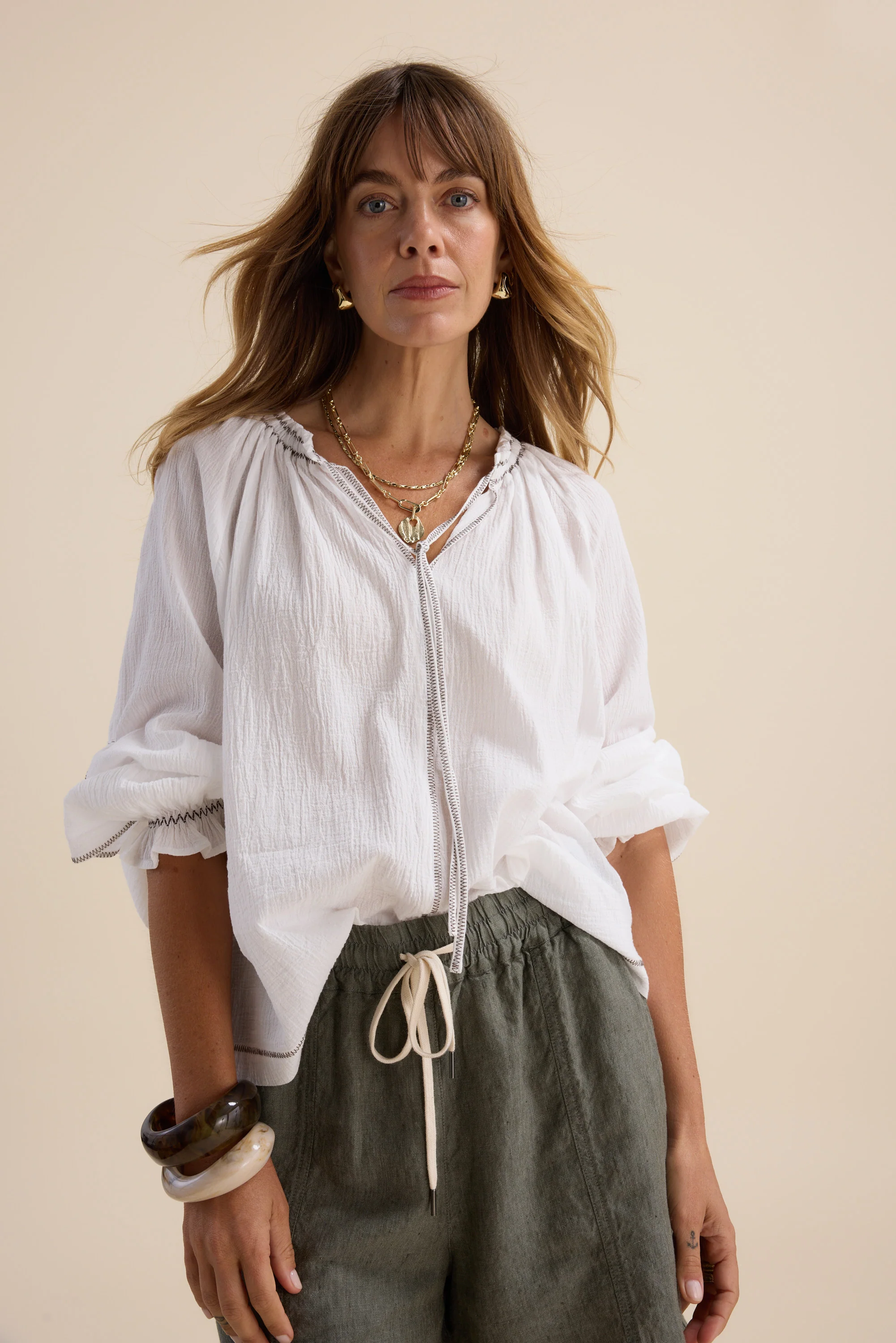 Elementary Blouson Trim Blouse - Image 7