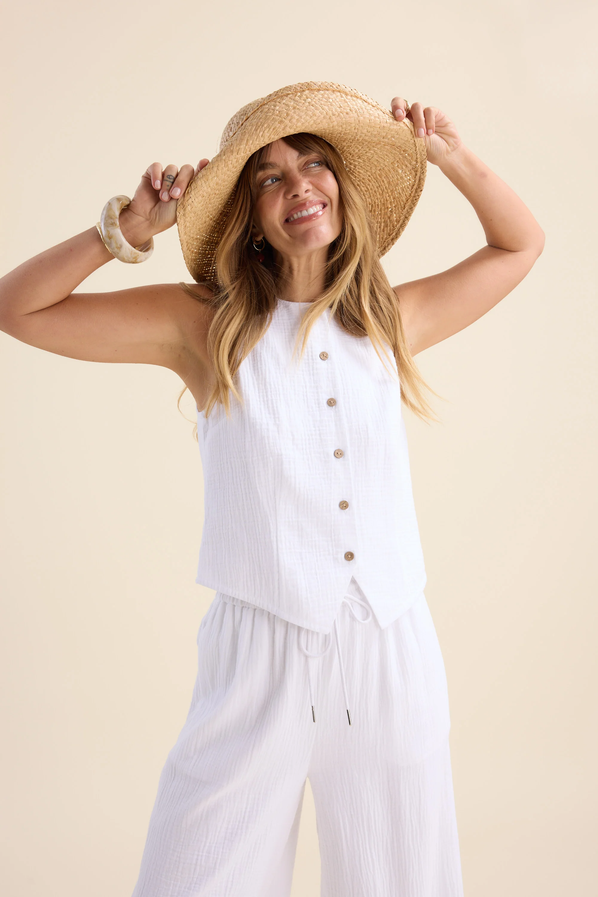 Elementary Button Through Sleeveless Top - Image 6