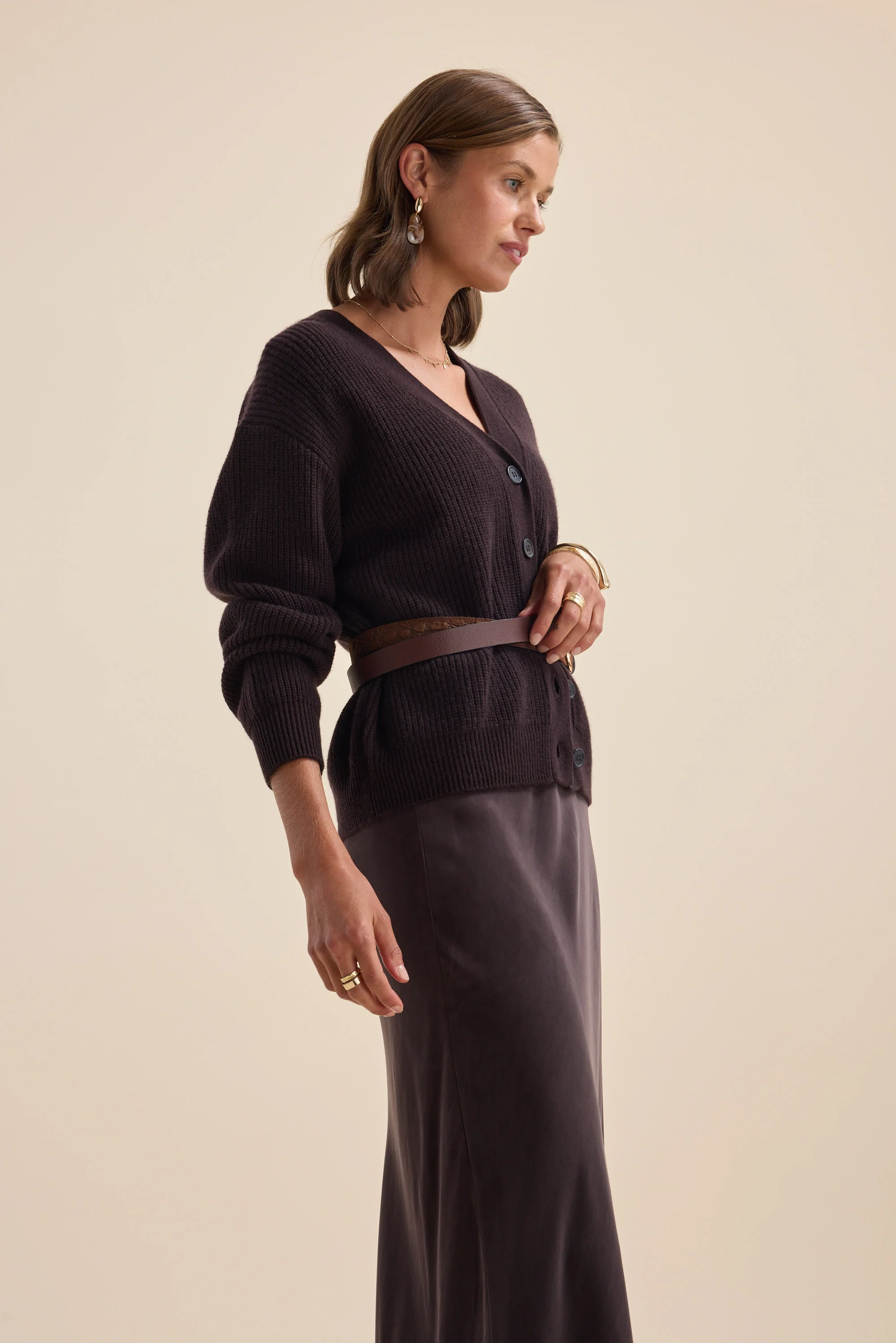 Elementary Cashmere Blend Cardigan - Image 3