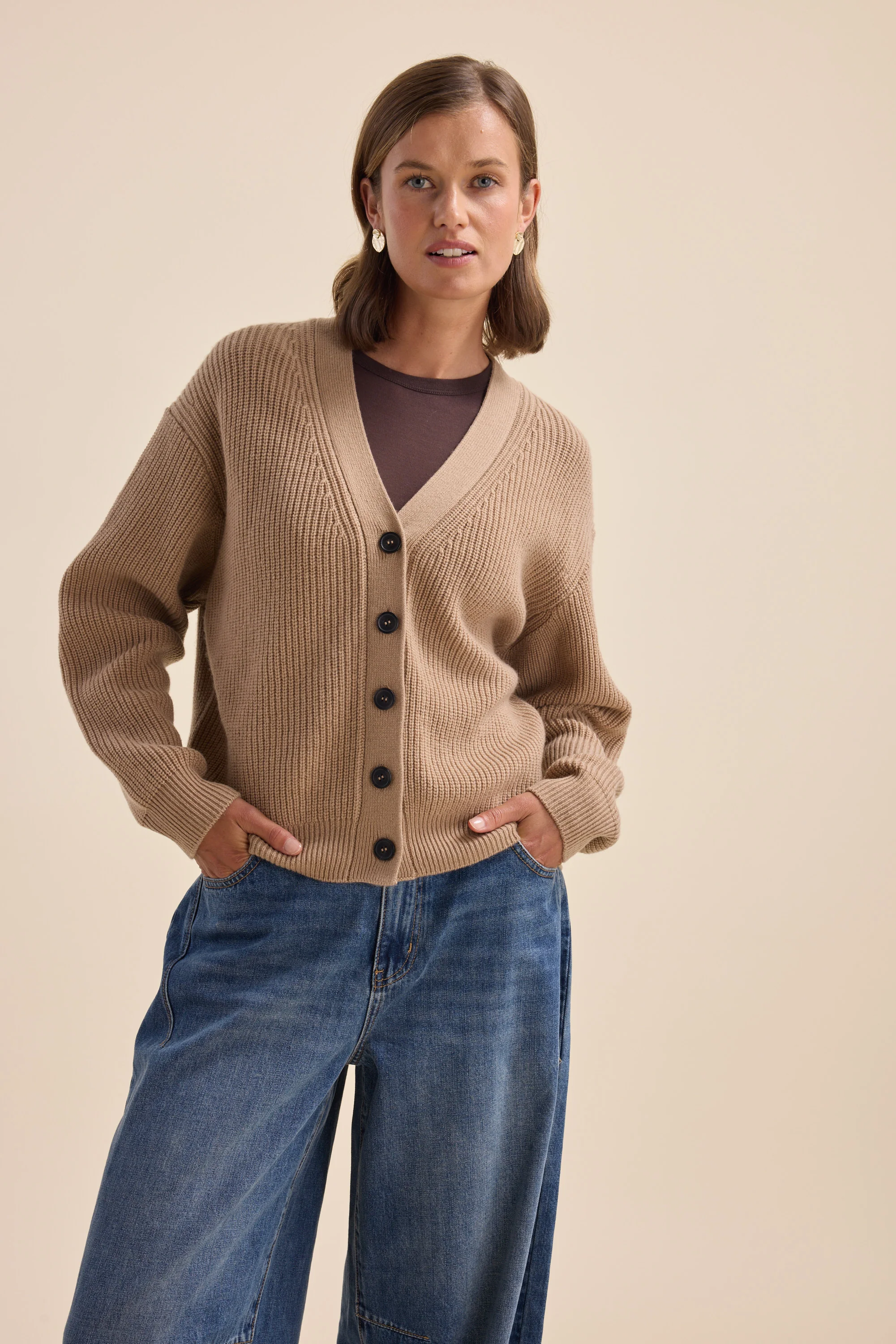 Elementary Cashmere Blend Cardigan - Image 3