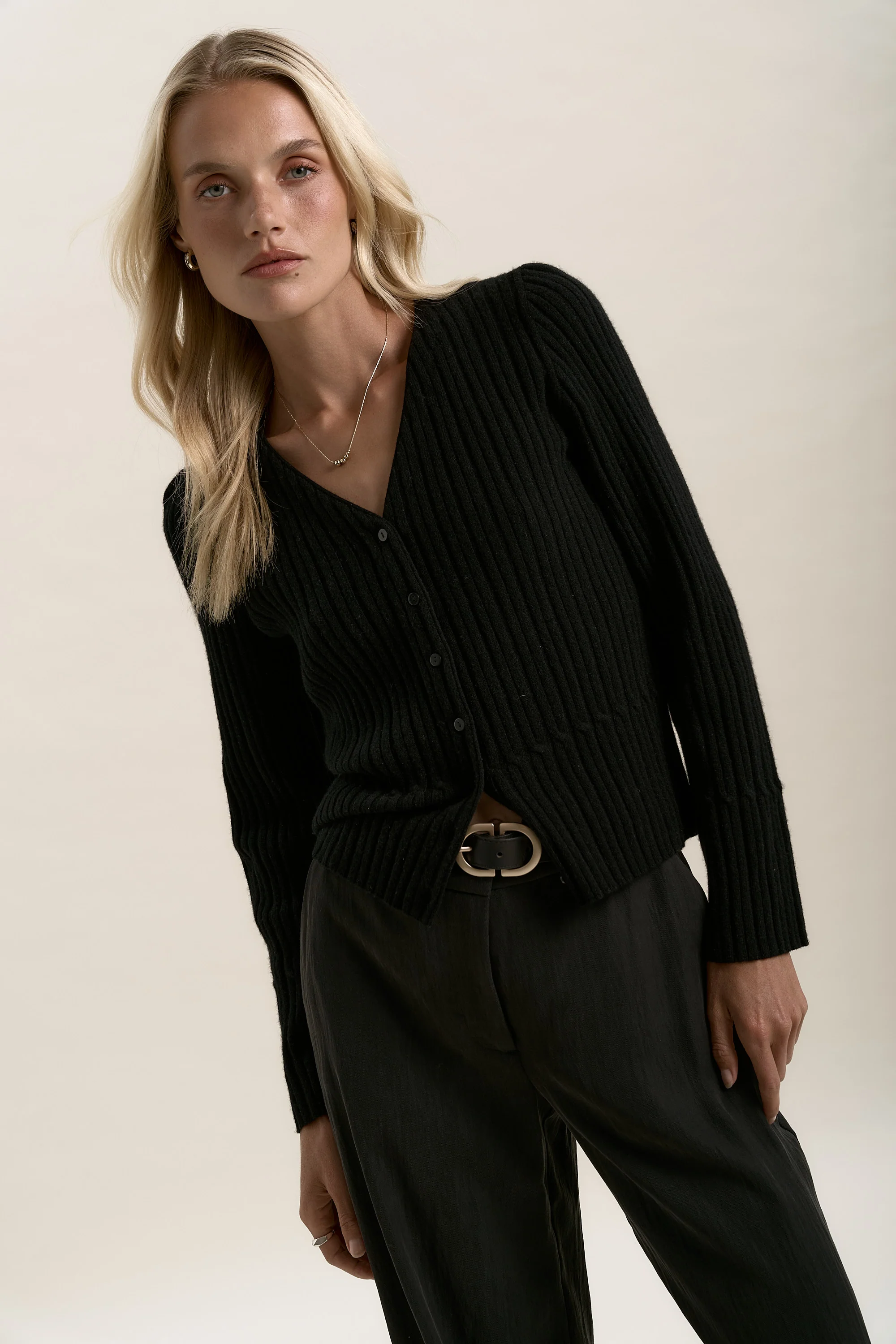 Elementary Cashmere Blend Cardigan - Image 3