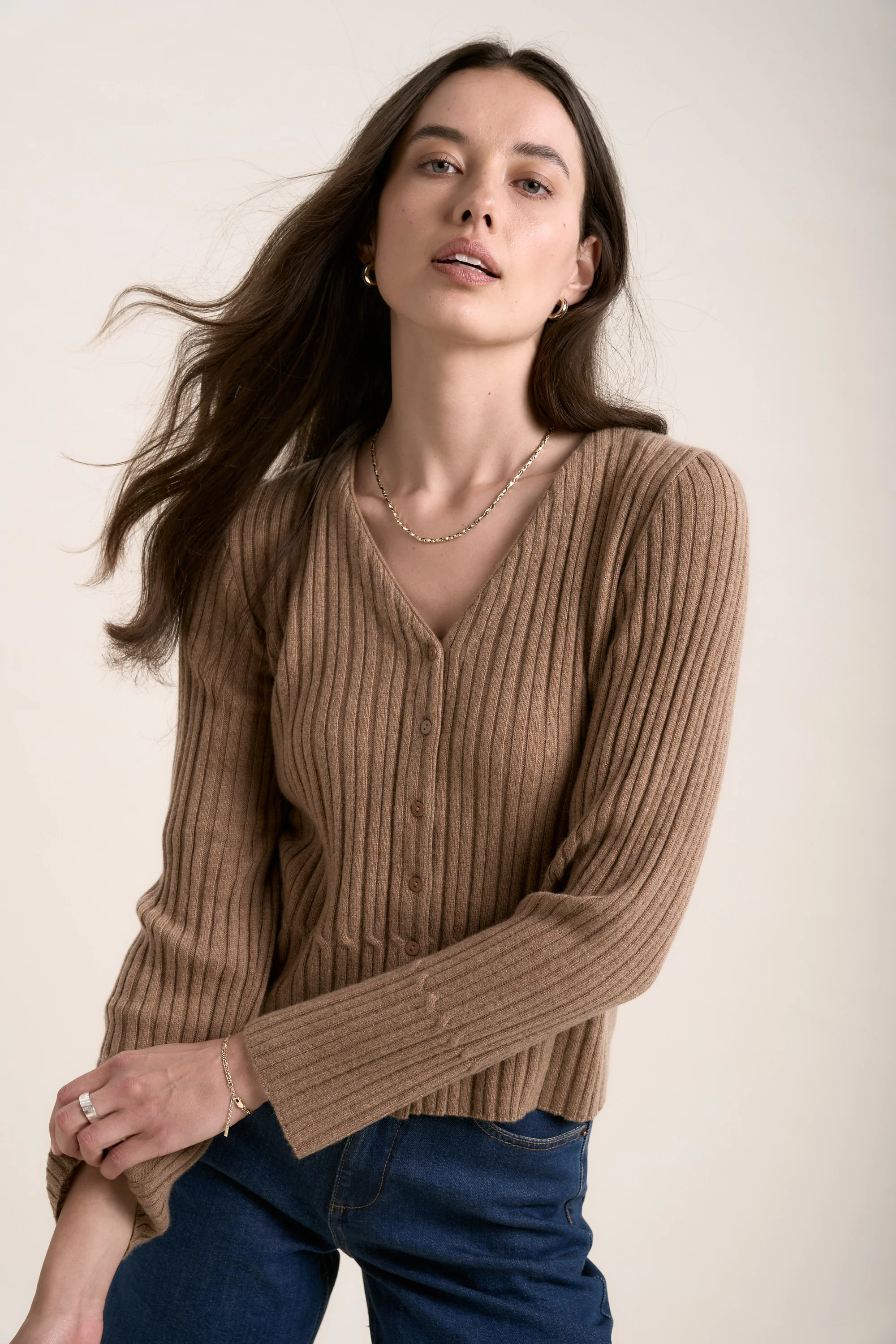 Elementary Cashmere Blend Cardigan - Image 2