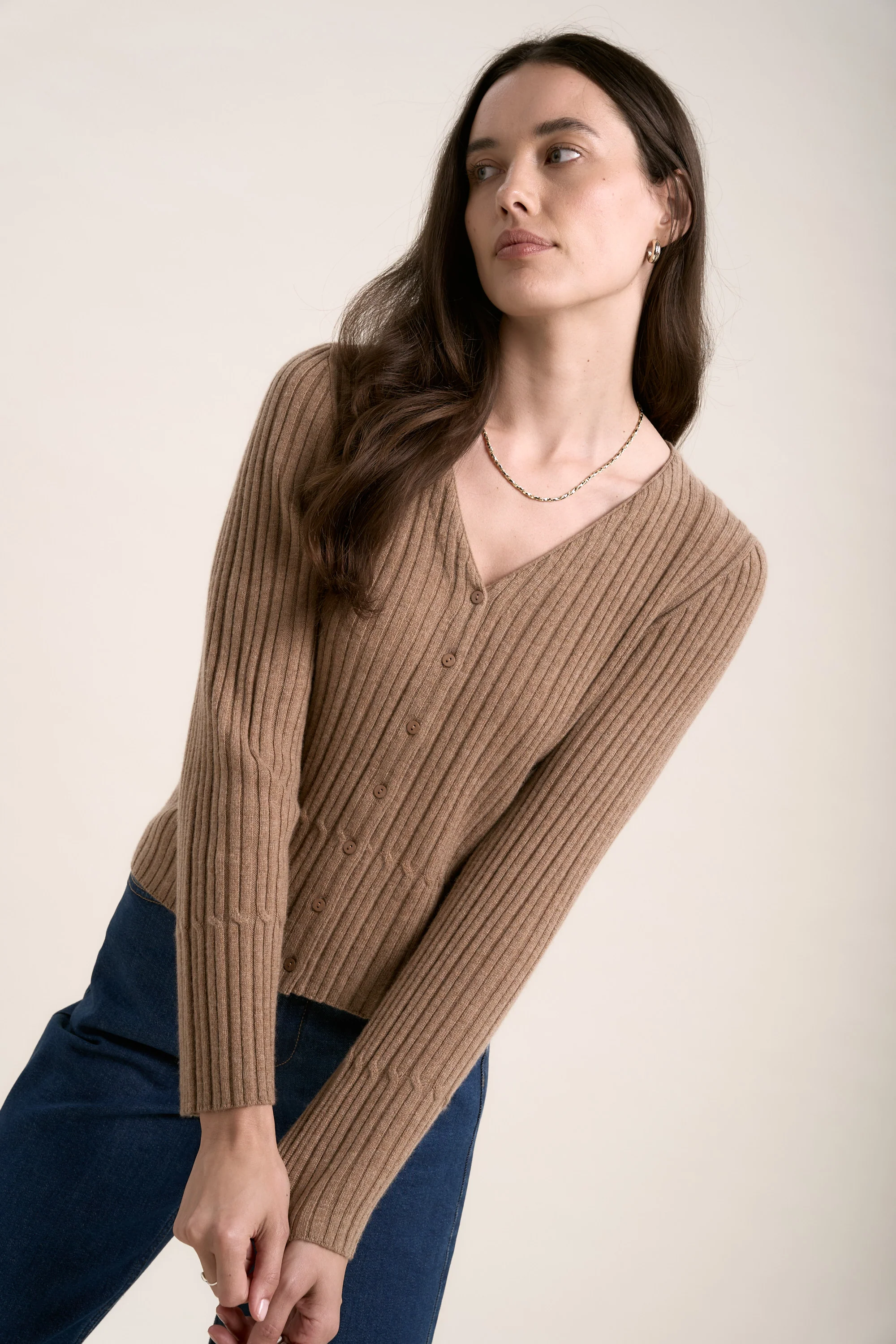 Elementary Cashmere Blend Cardigan - Image 3