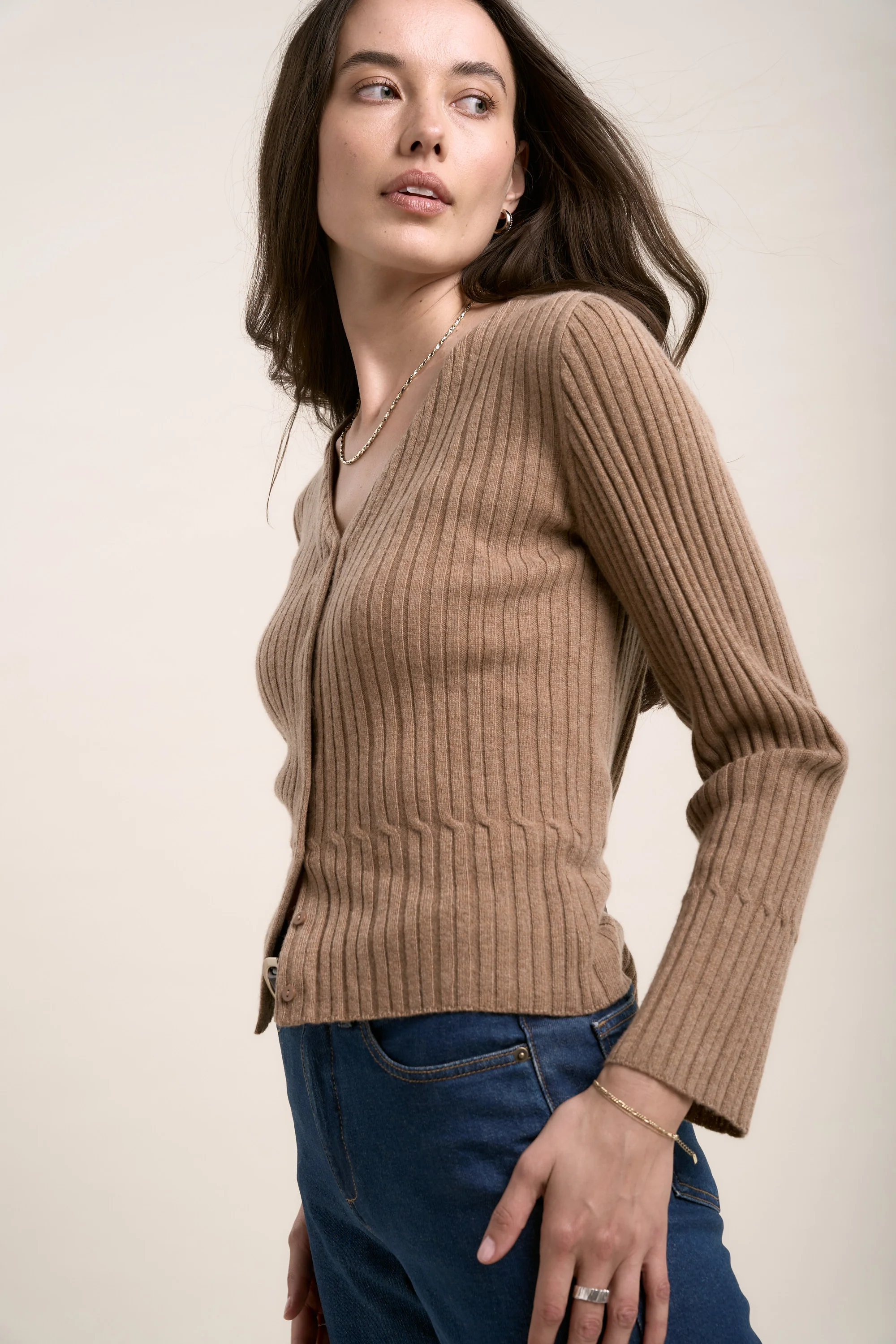 Elementary Cashmere Blend Cardigan - Image 4