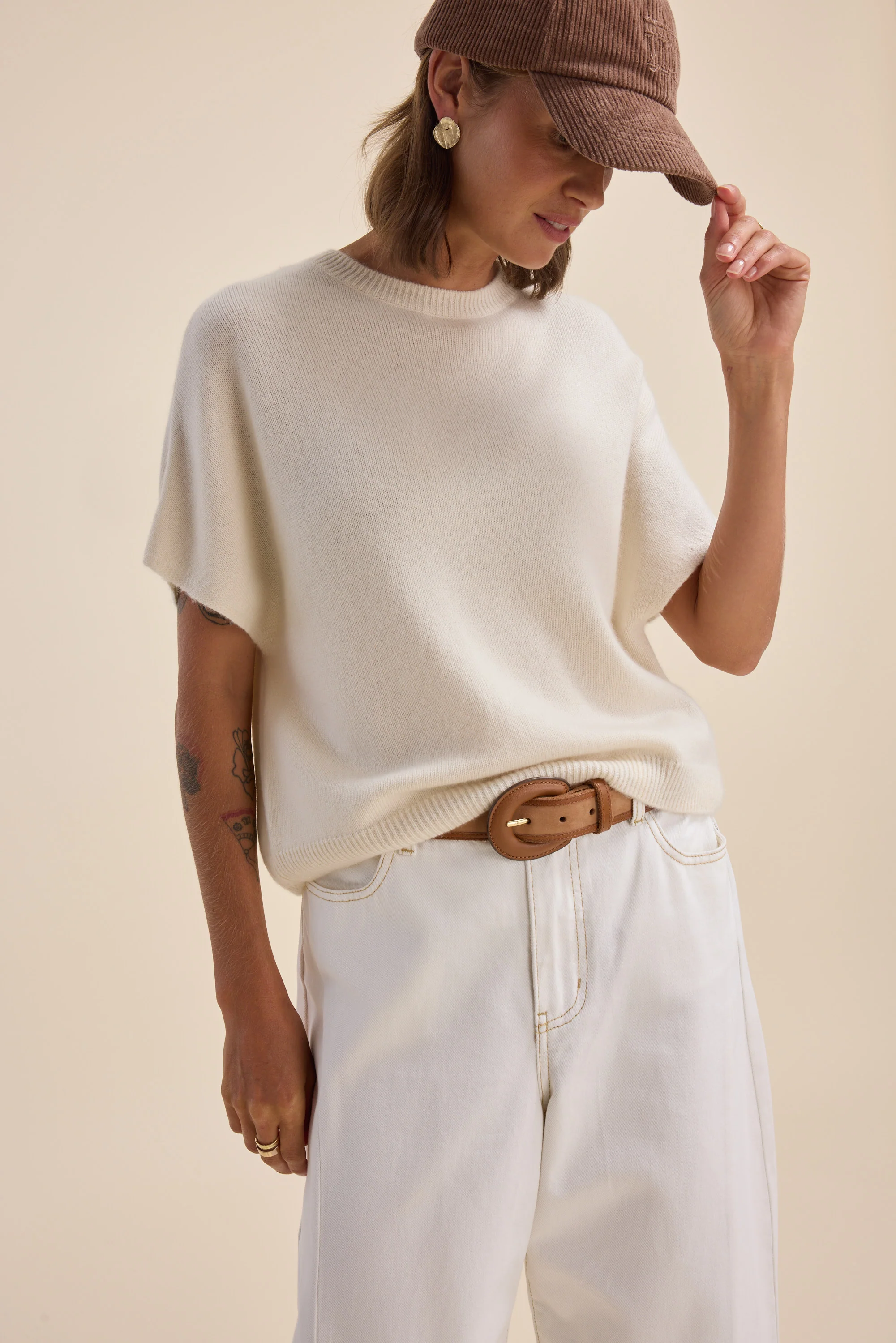 Elementary Cashmere Blend Drop Shoulder Top - Image 3
