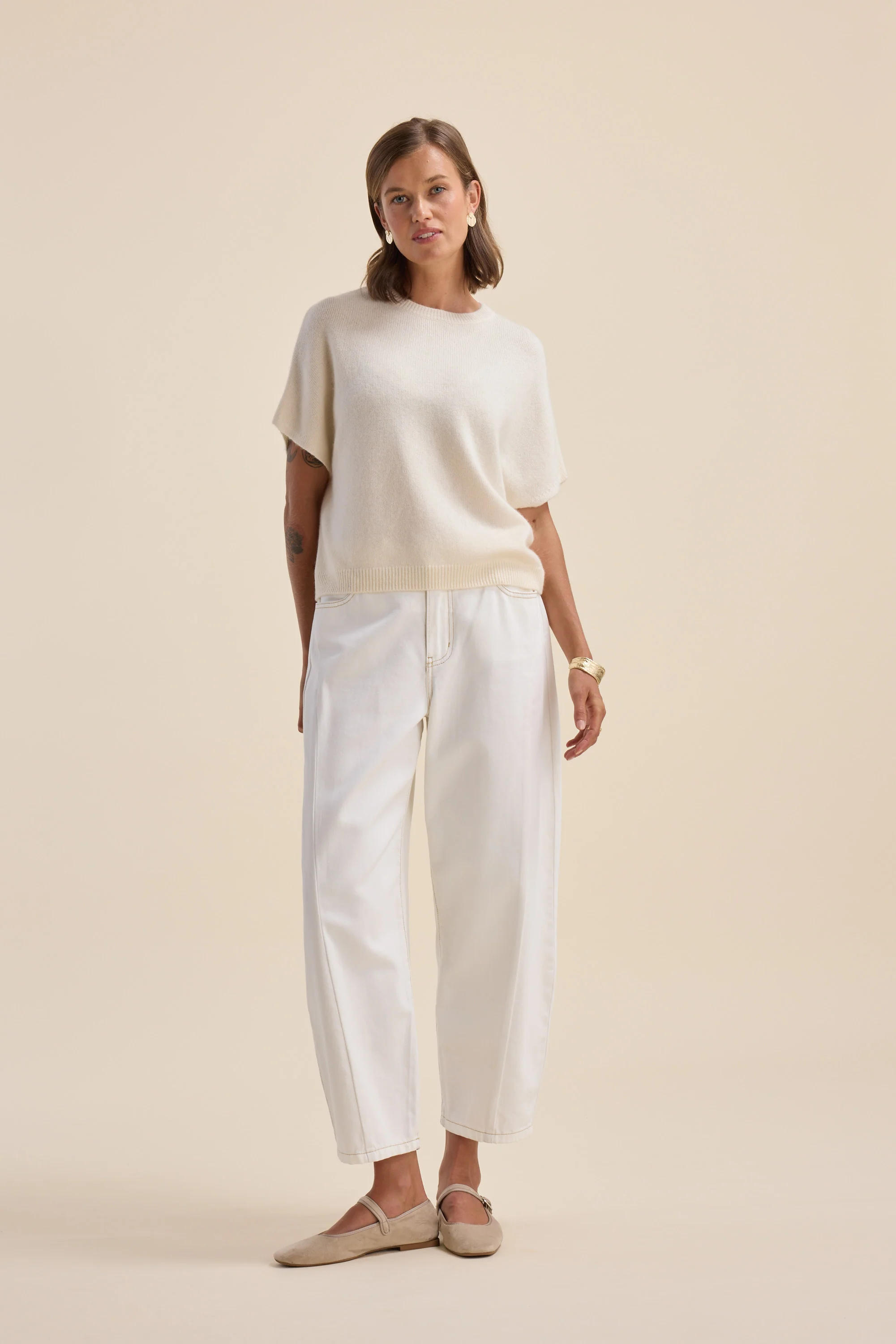 Elementary Cashmere Blend Drop Shoulder Top - Image 4