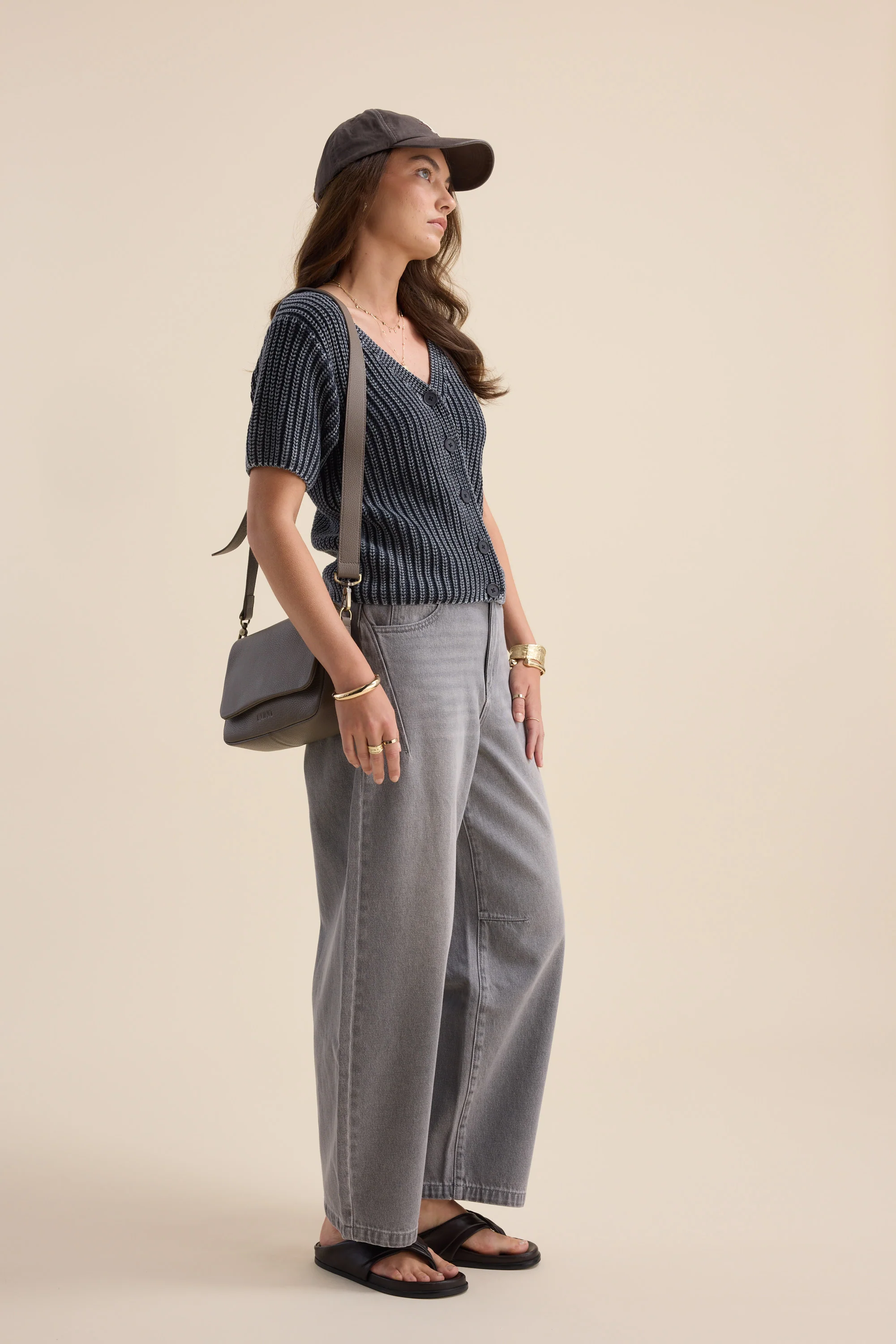 Elementary Chunky Knit Button Top - Image 2