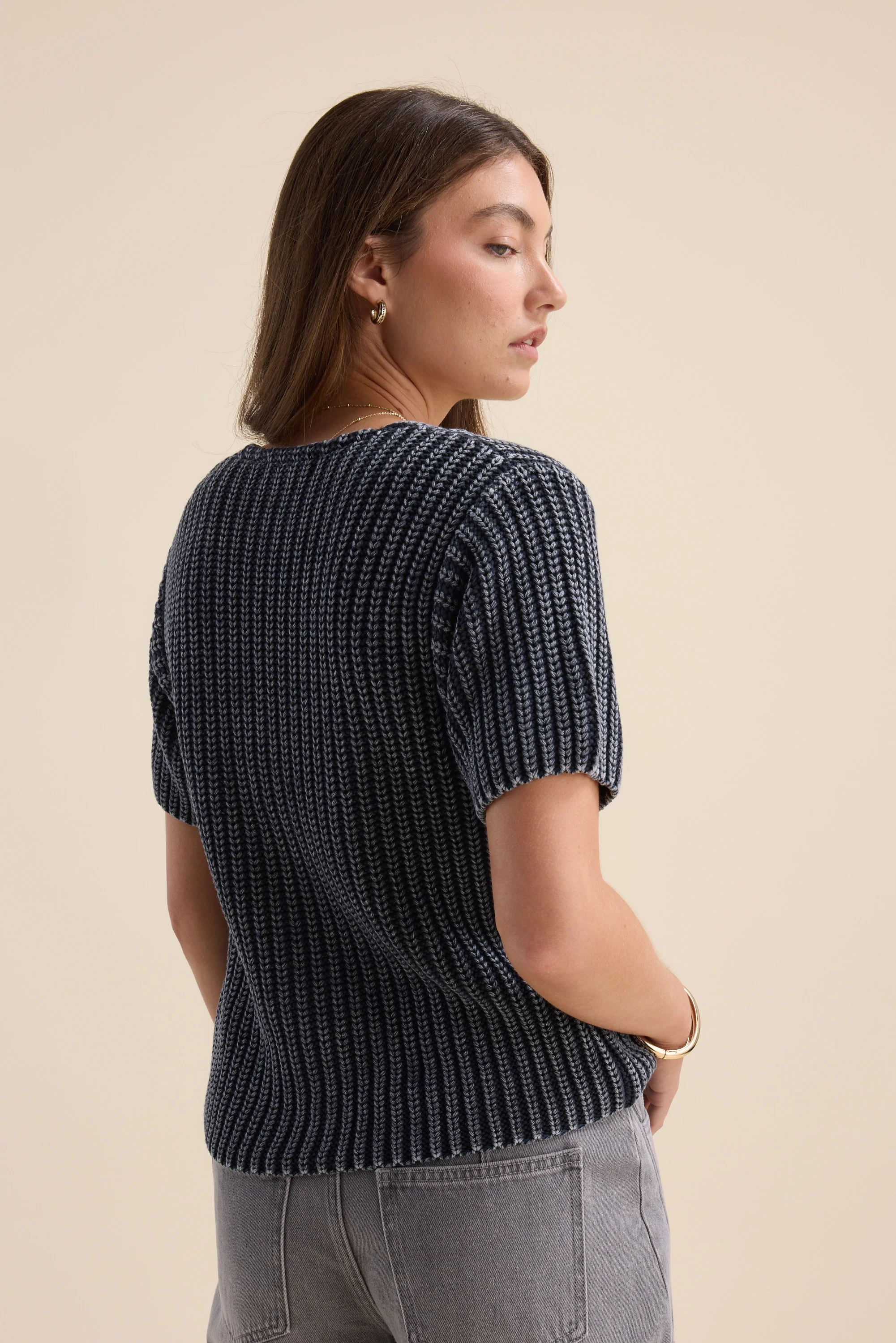 Elementary Chunky Knit Button Top - Image 6