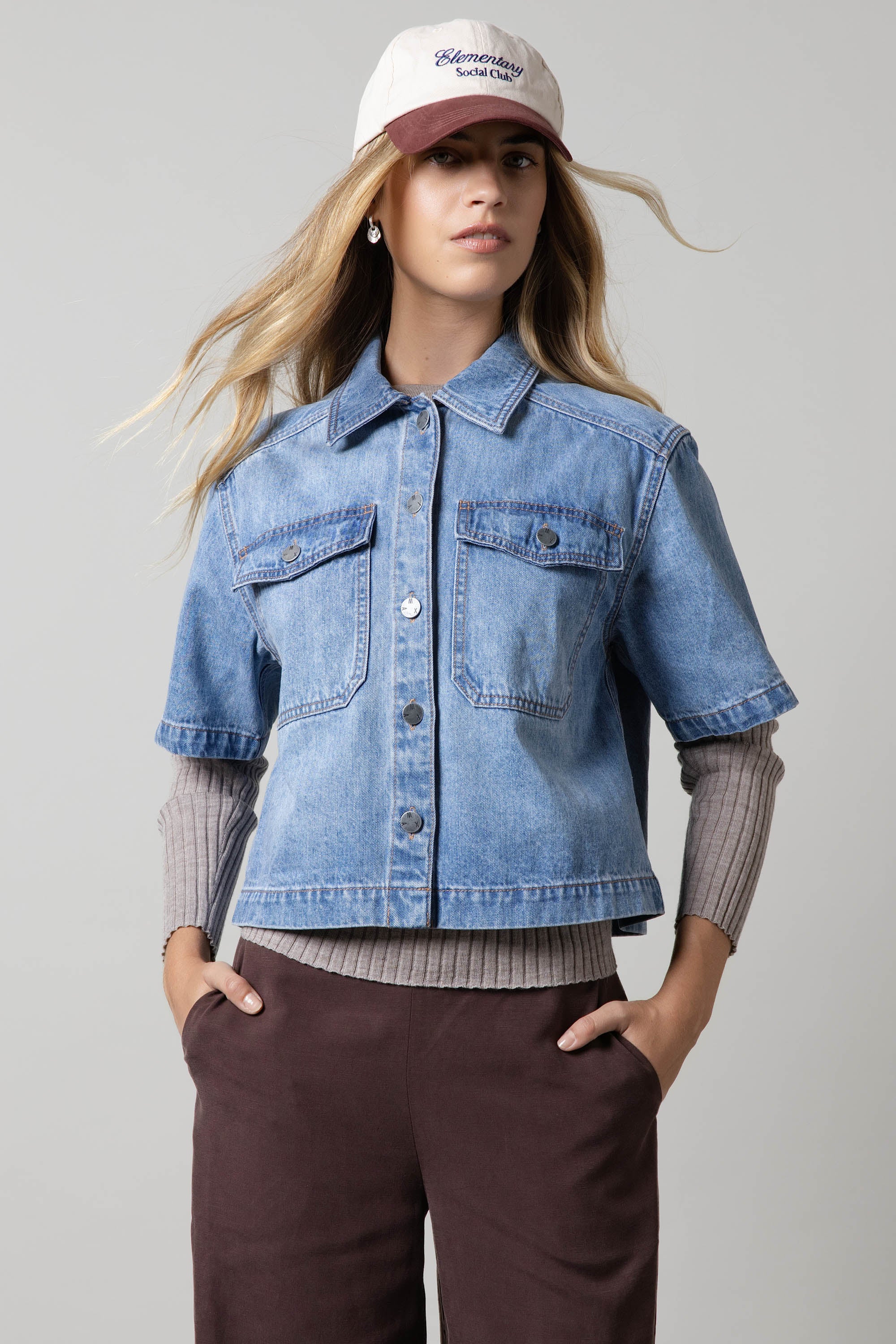 Elementary Cropped Denim Shirt - Image 4