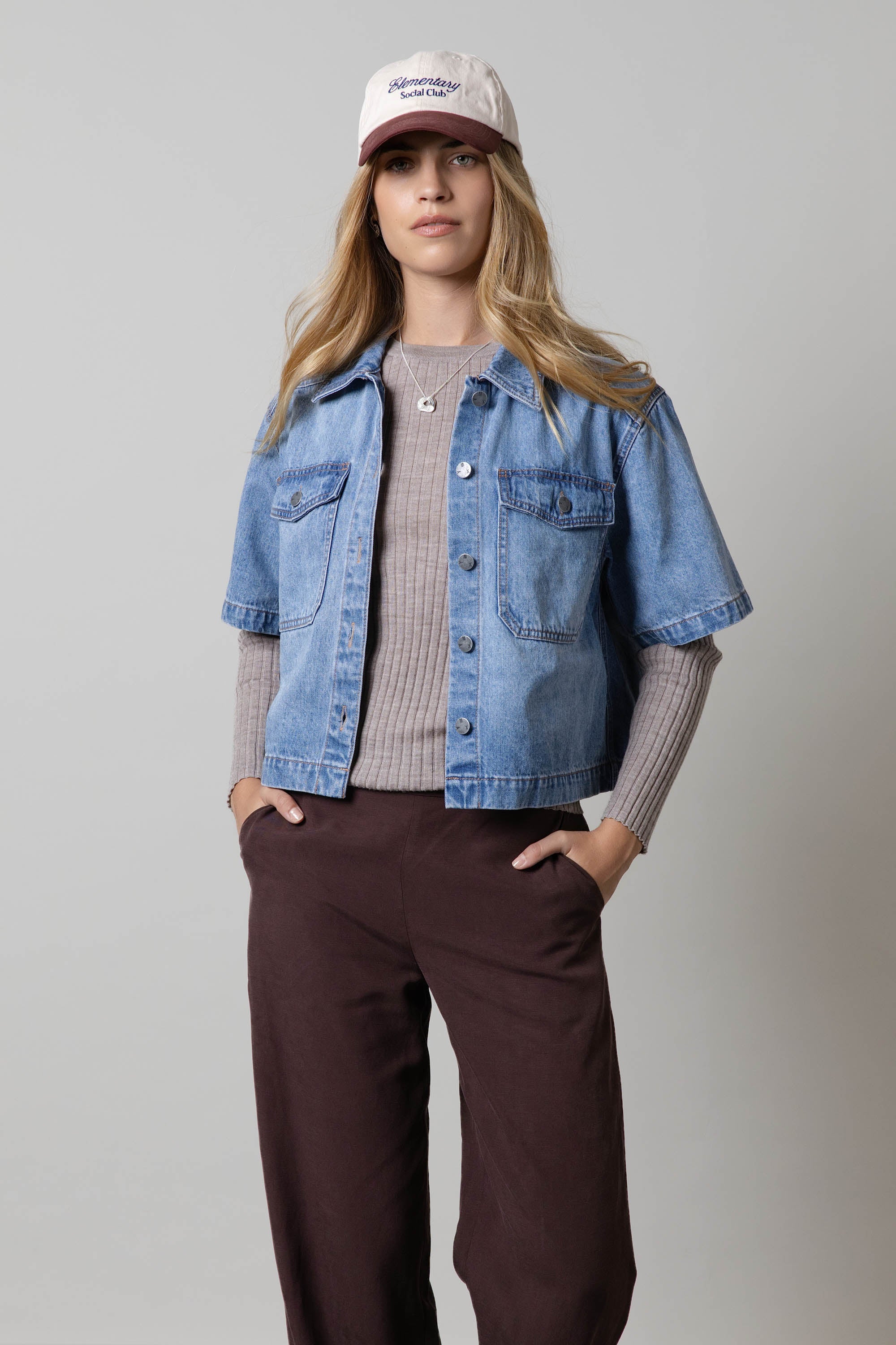 Elementary Cropped Denim Shirt - Image 5