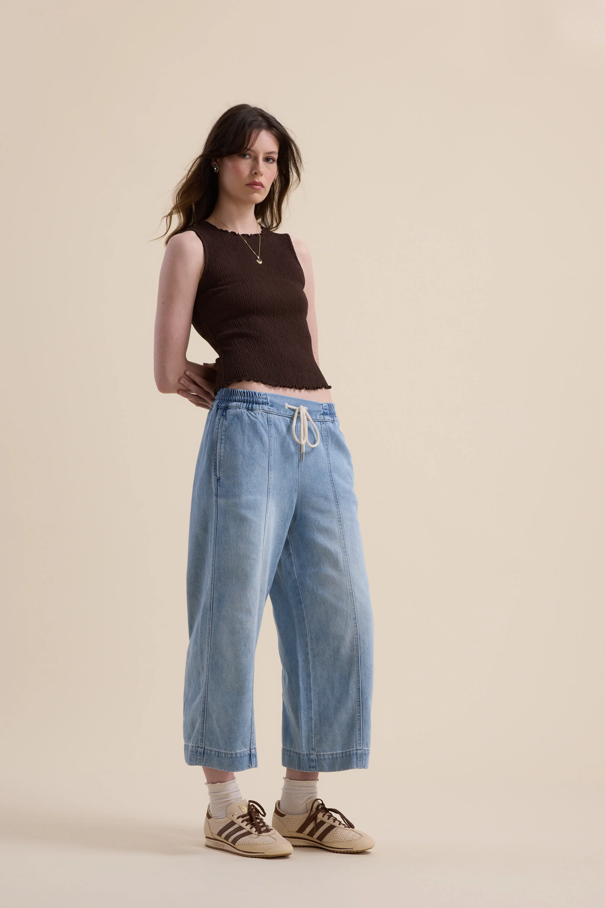 Elementary Drawstring Crop Jeans - Image 4