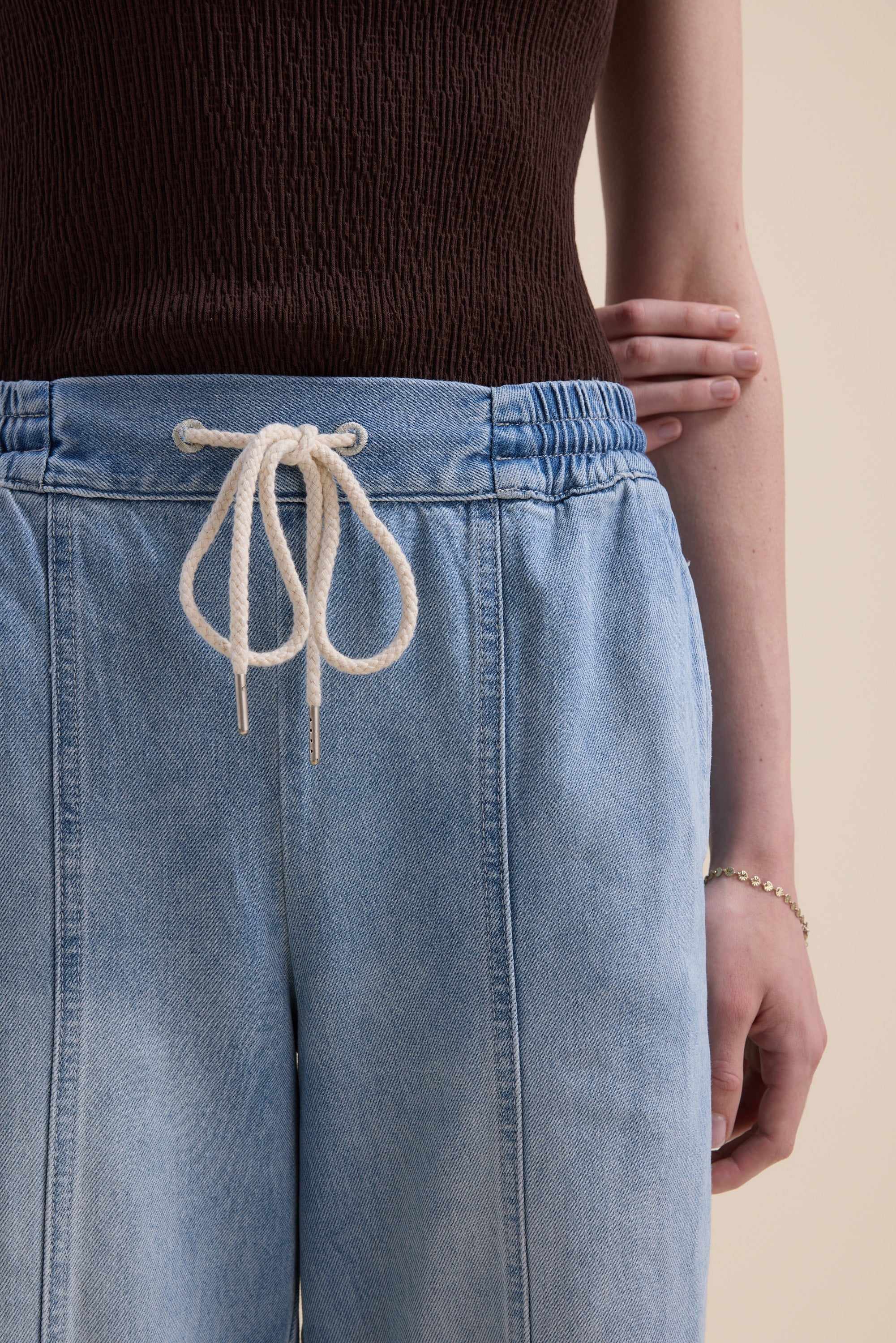 Elementary Drawstring Crop Jeans - Image 5