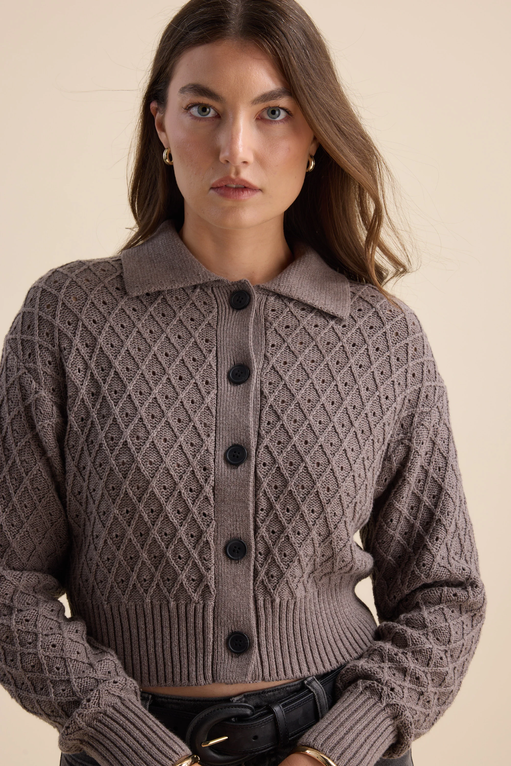 Elementary Knit Detail Cardigan - Image 2