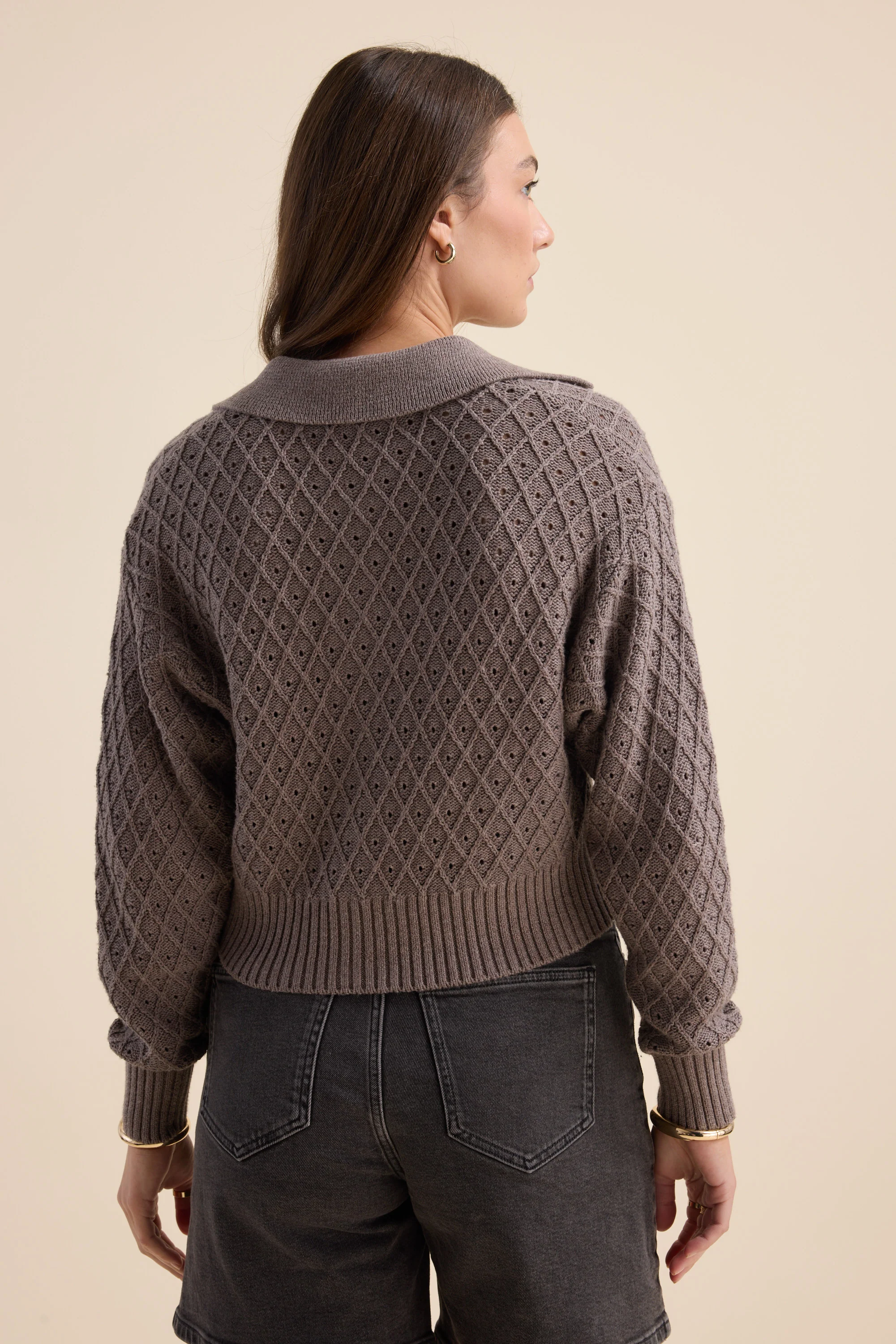 Elementary Knit Detail Cardigan - Image 6