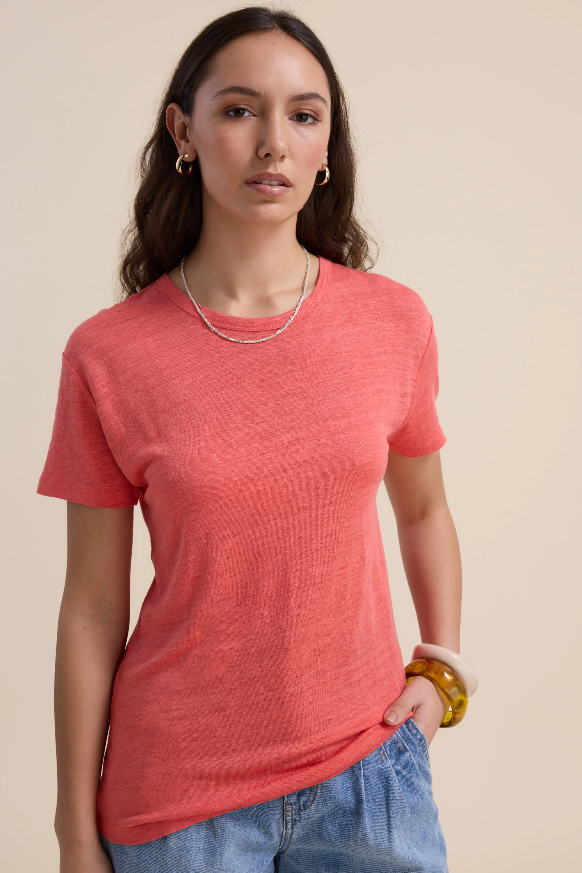 Elementary Linen Crew Neck Tee - Image 5